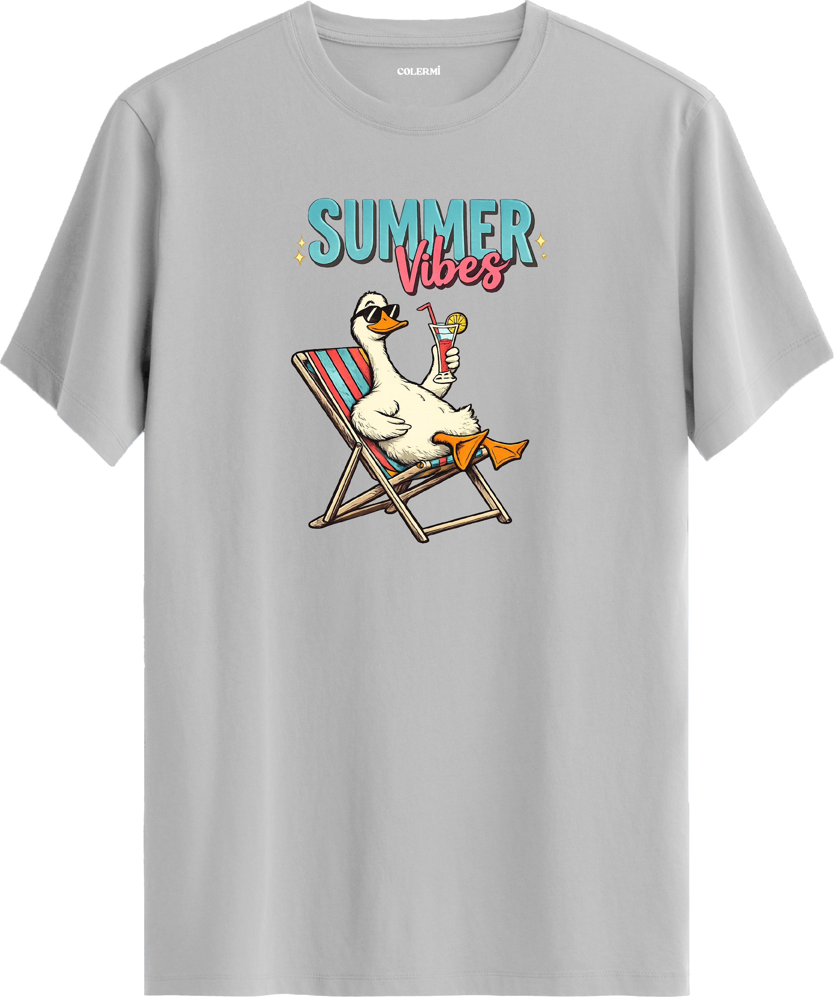 Summer Vibes Ördek Baskılı Regular Tişört