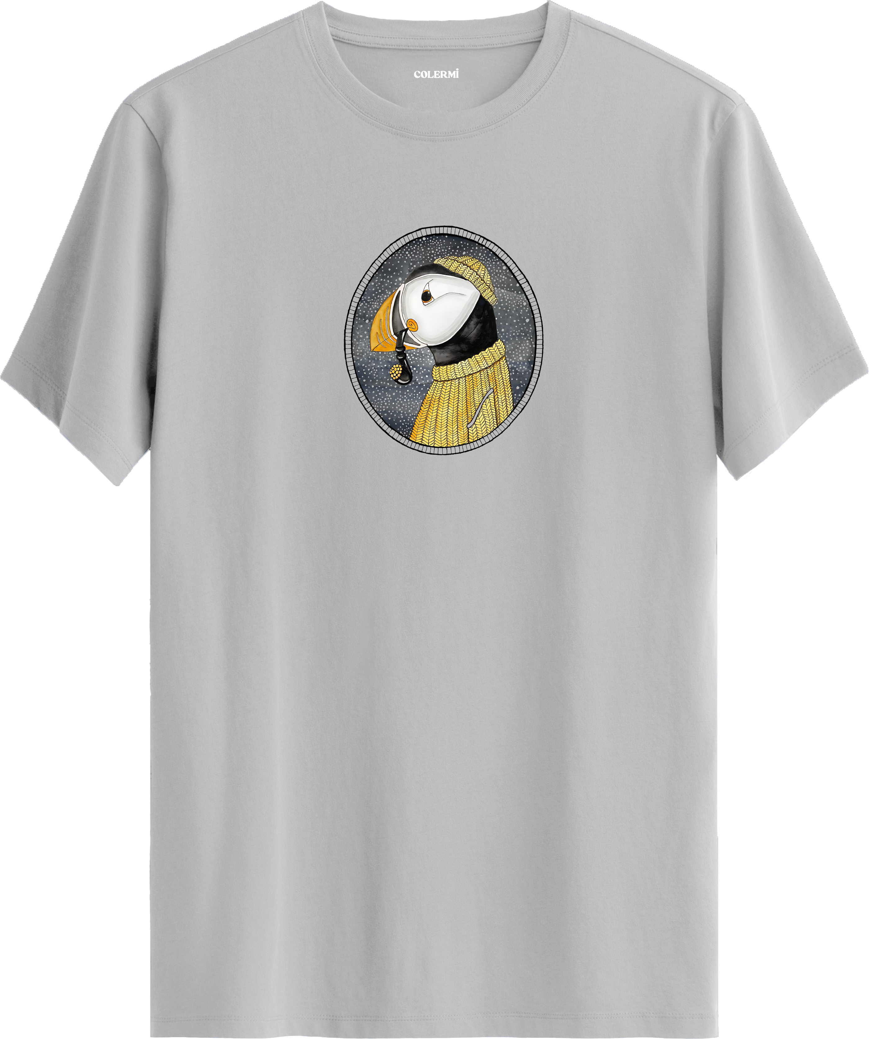 Şık Puffin Baskılı Regular Tişört