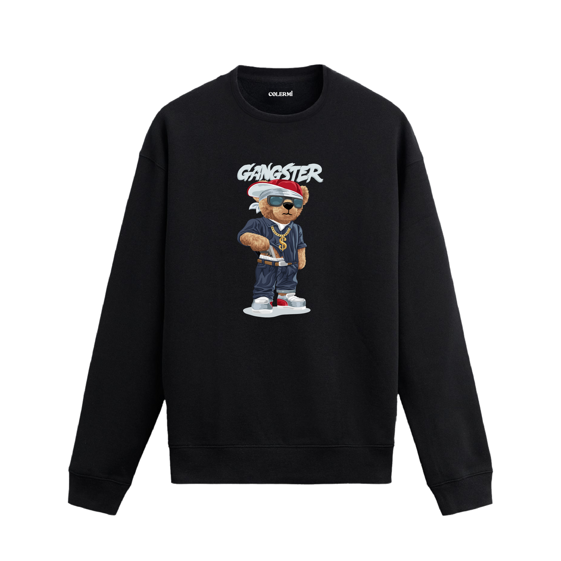 Ayıcık Baskılı Sweatshirt - Gangster Style Tasarım
