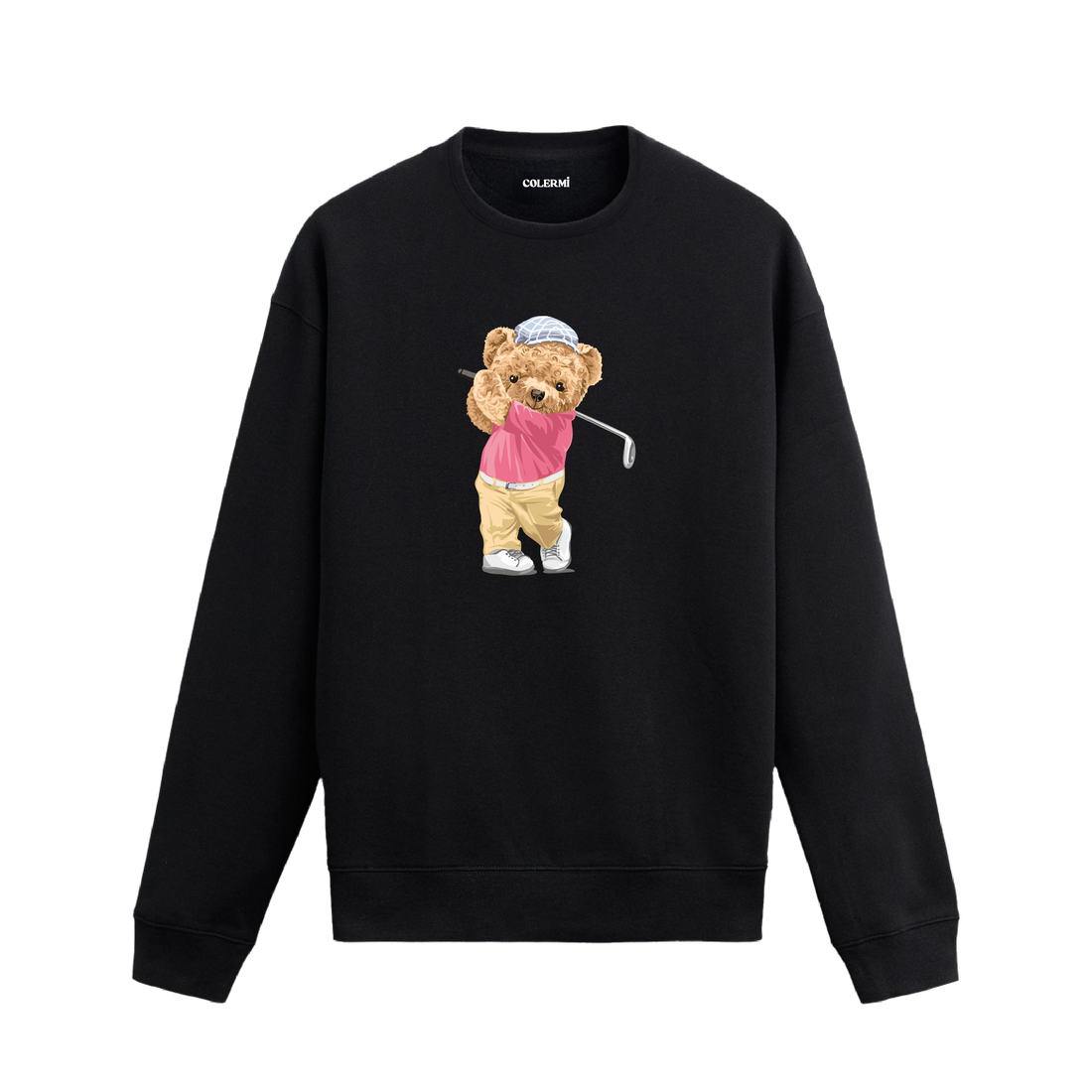 Golf Oynayan Ayıcık Tasarımlı Sweatshirt