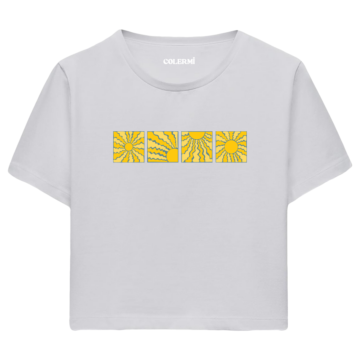 Colermi Güneş Desenli Crop Top Tişört