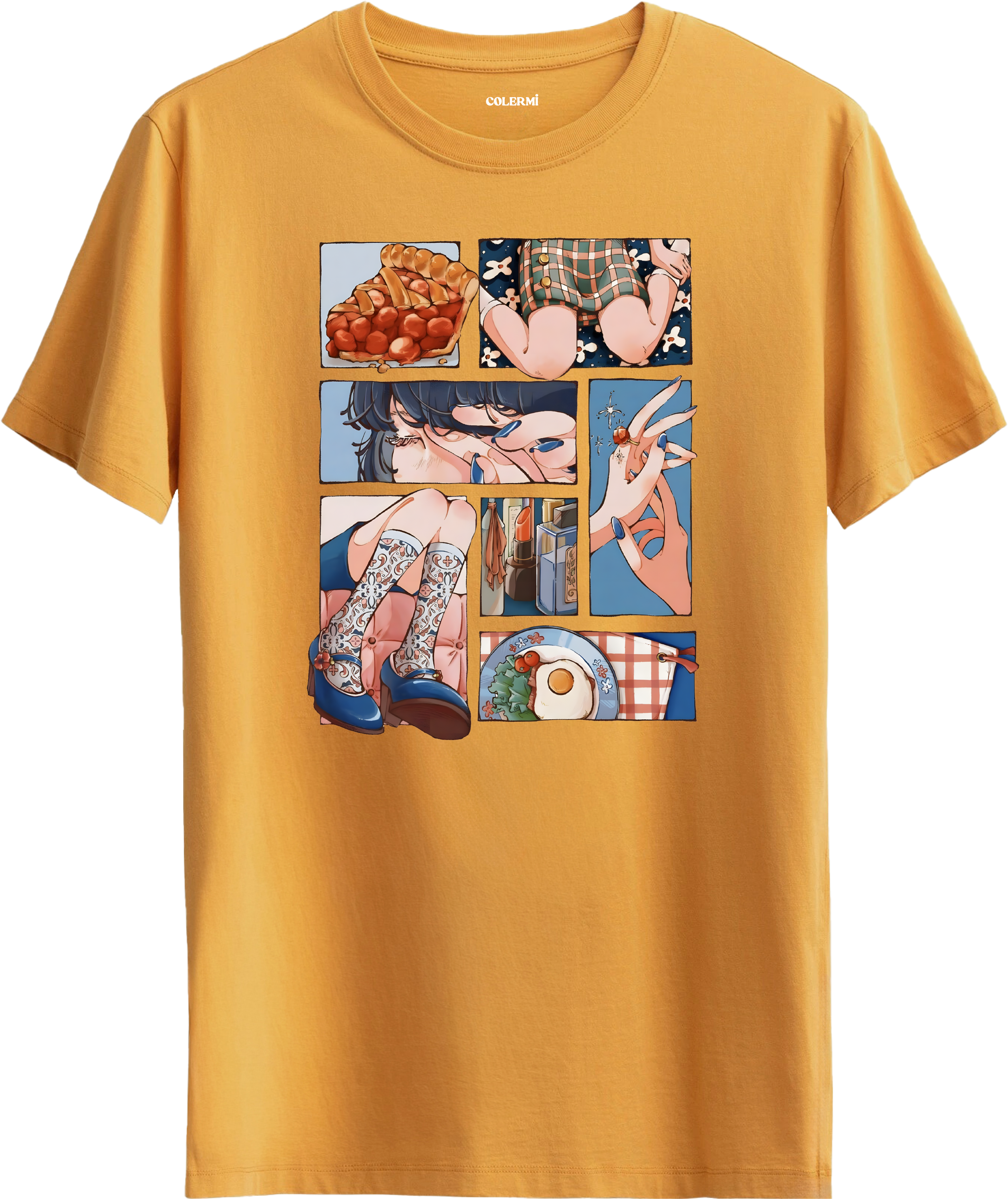 Anime Estetik Kolaj Baskılı Tişört