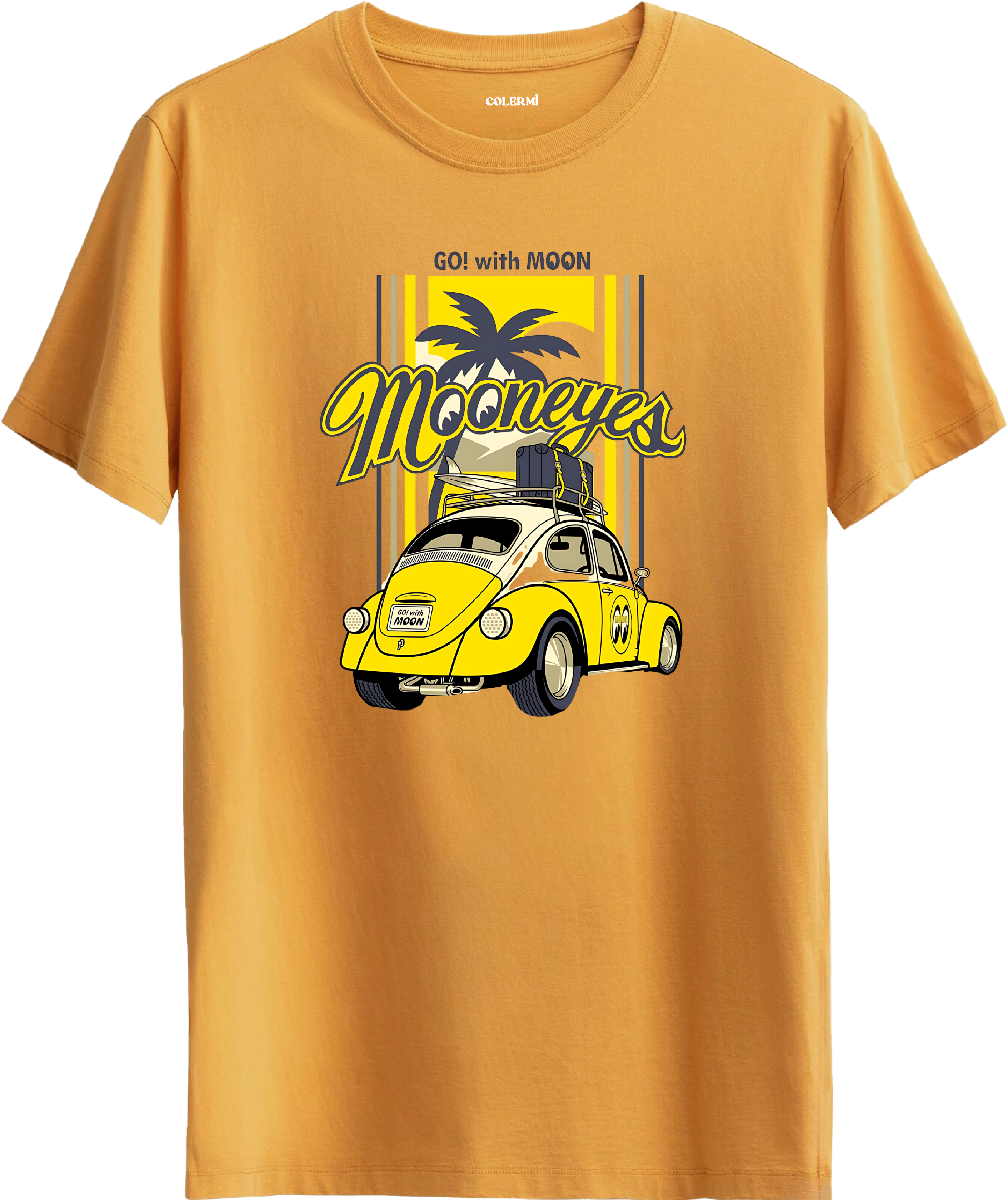 Retro Araba Surf Baskılı Regular Tişört