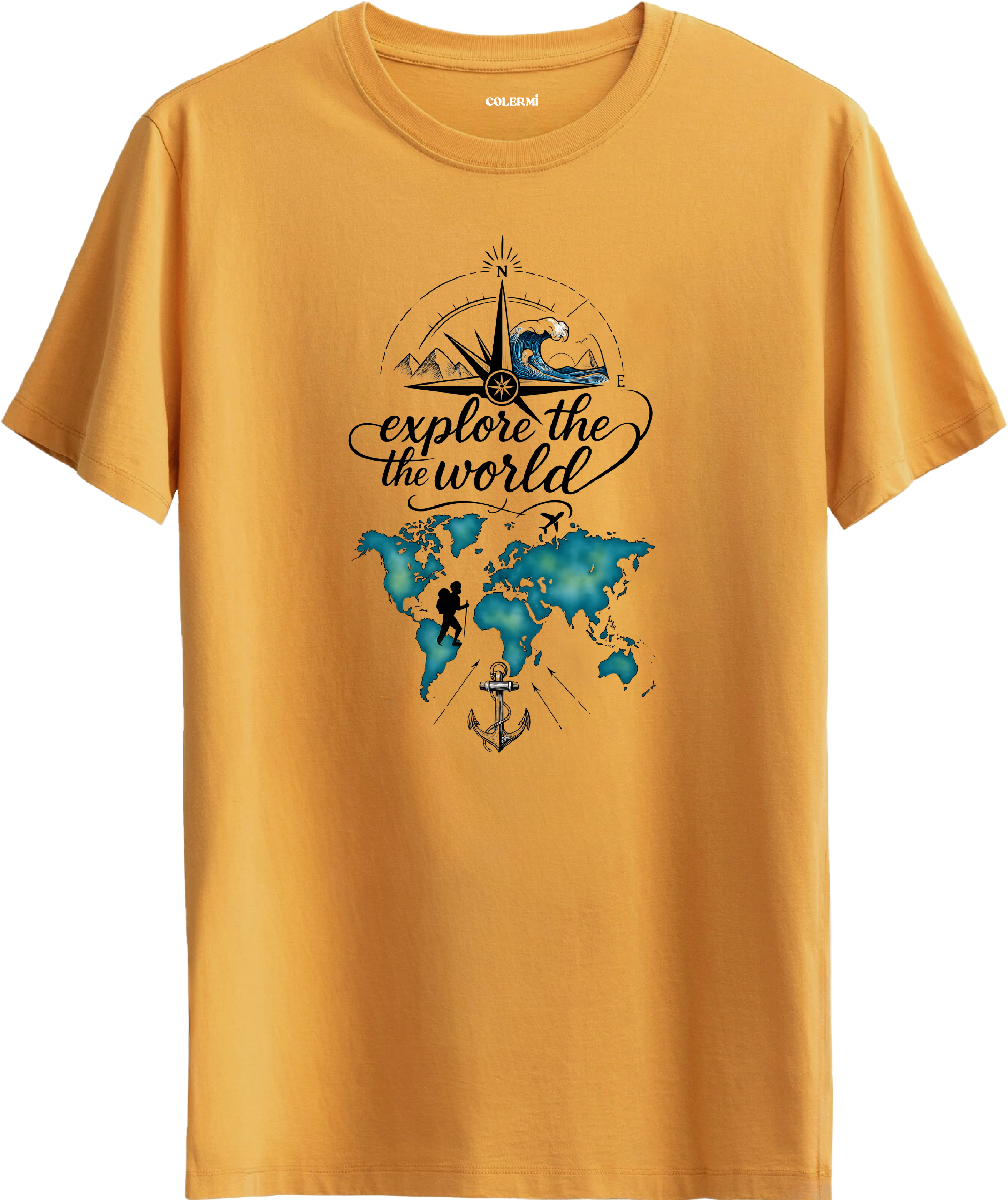 Explore The World Baskılı Regular Tişört