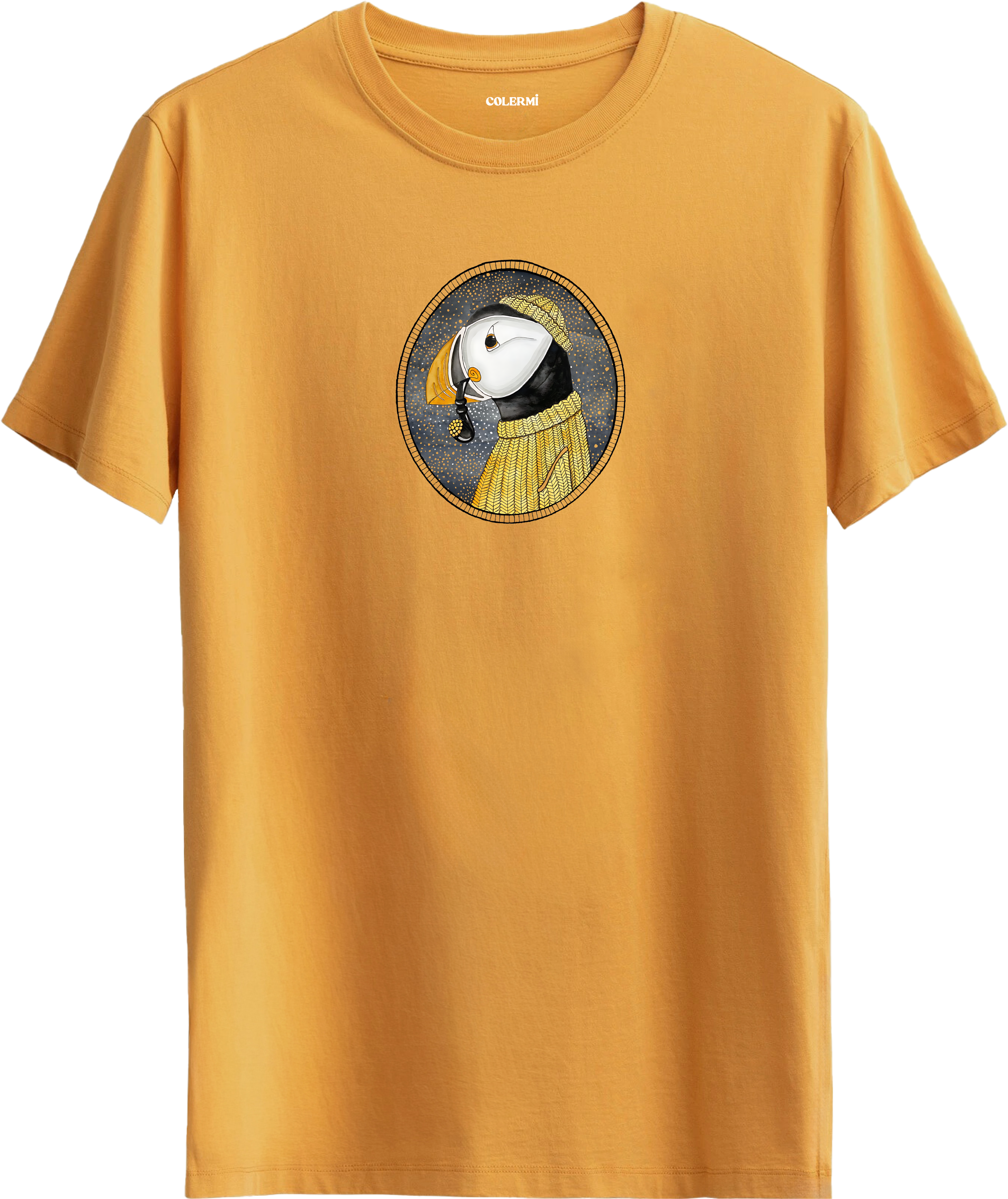 Şık Puffin Baskılı Regular Tişört