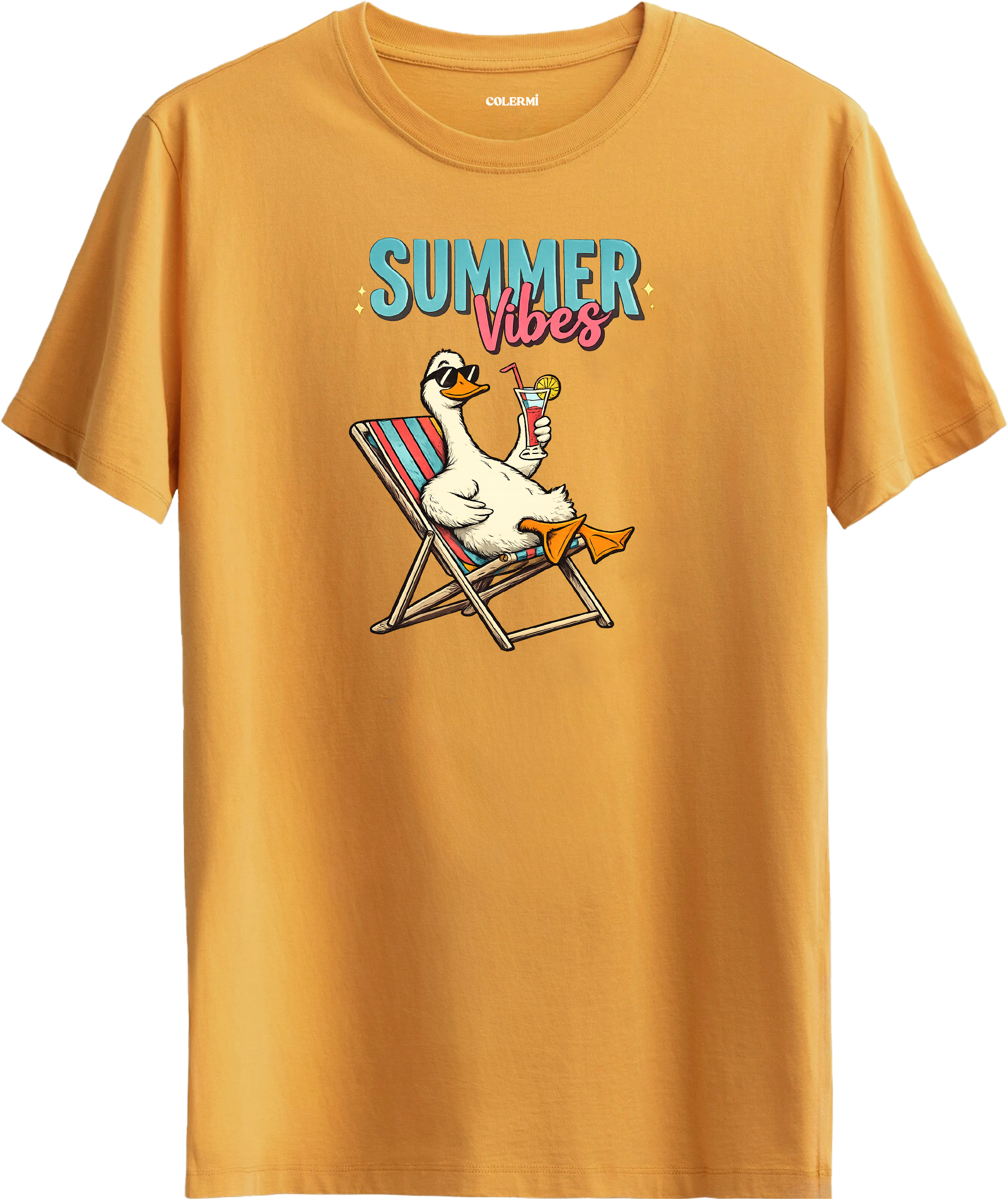 Summer Vibes Ördek Baskılı Regular Tişört