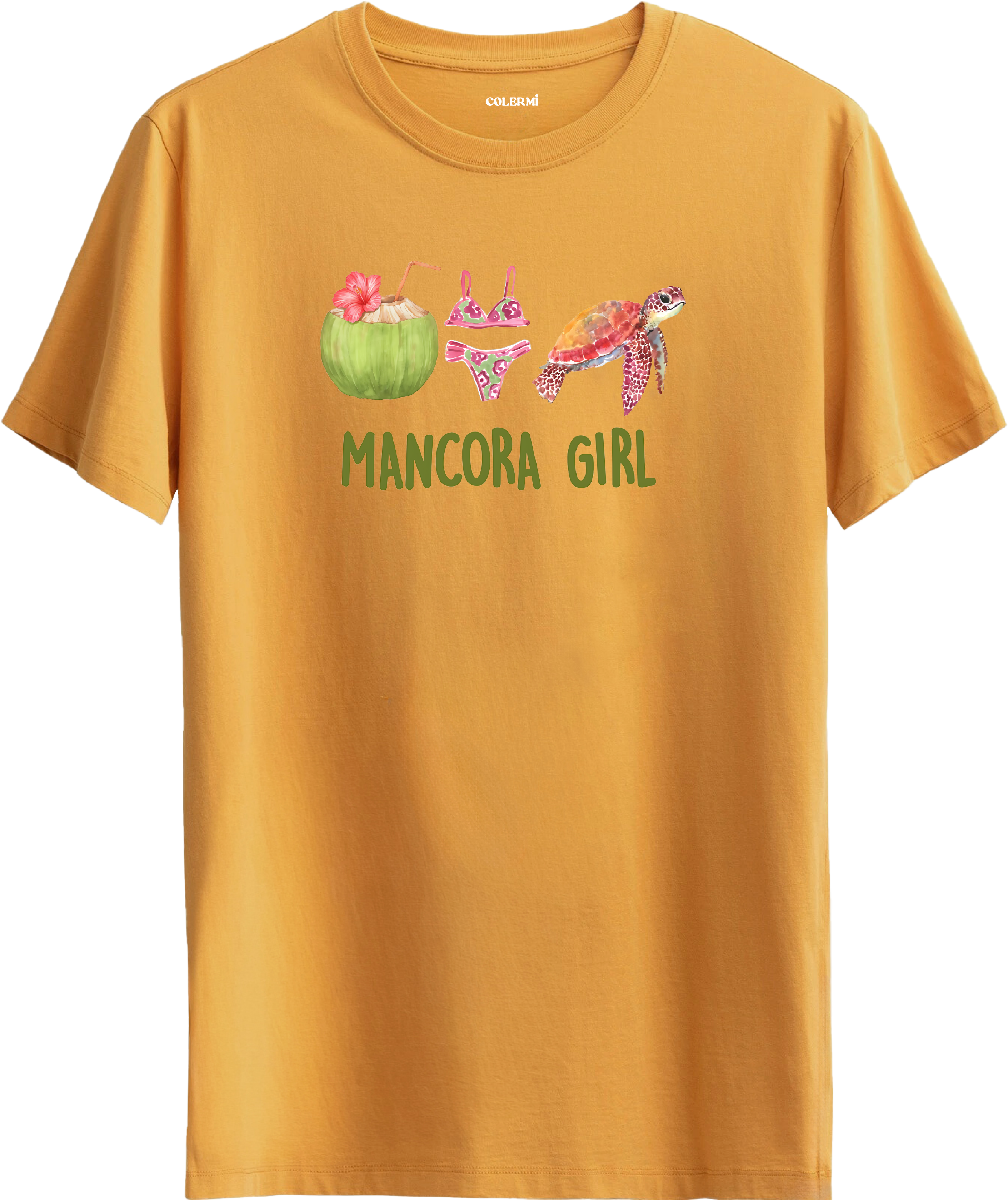 Mancora Girl Deniz Kaplumbağası Baskılı Regular Tişört