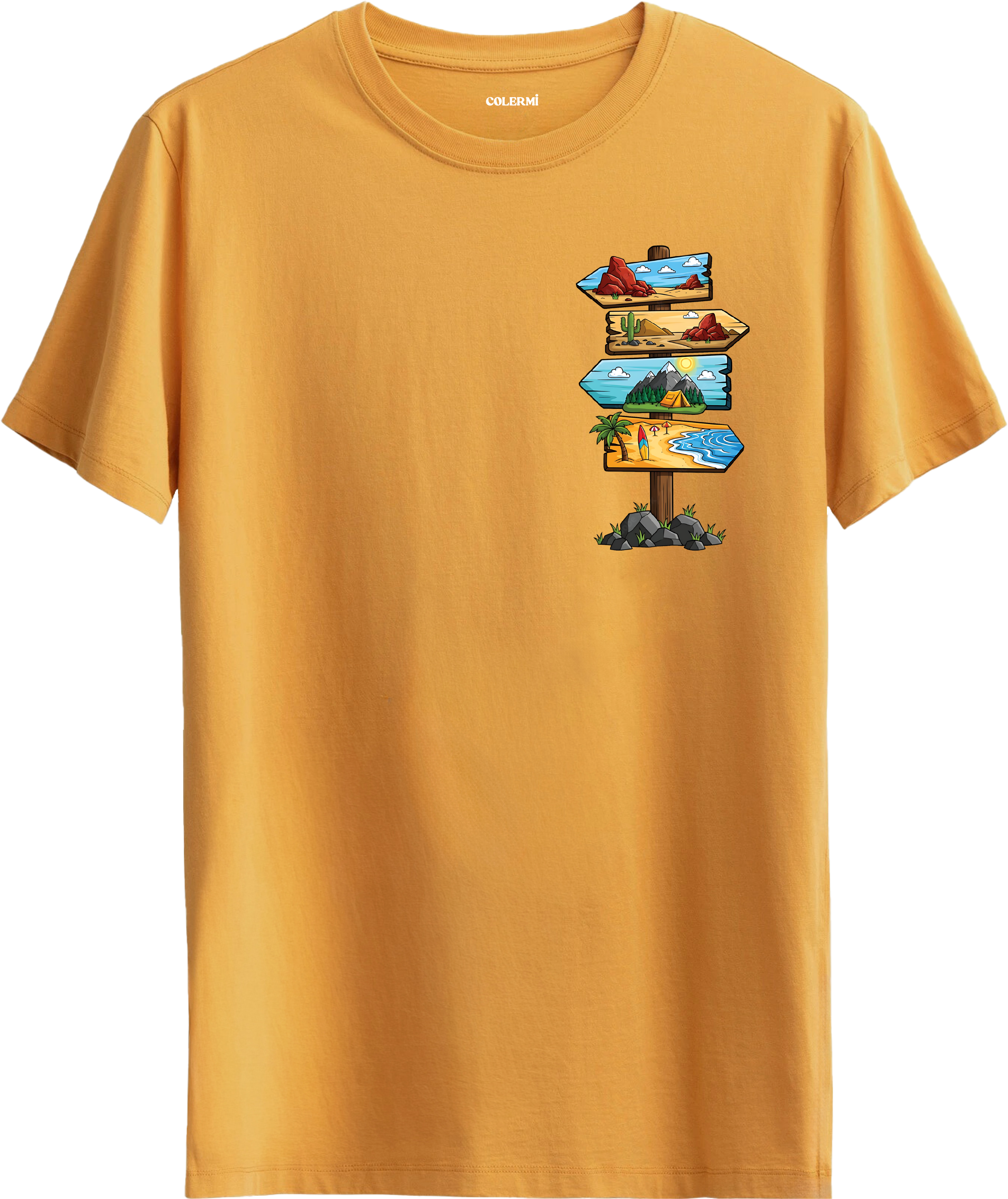 Adventure Yön Tabelası Baskılı Regular Tişört