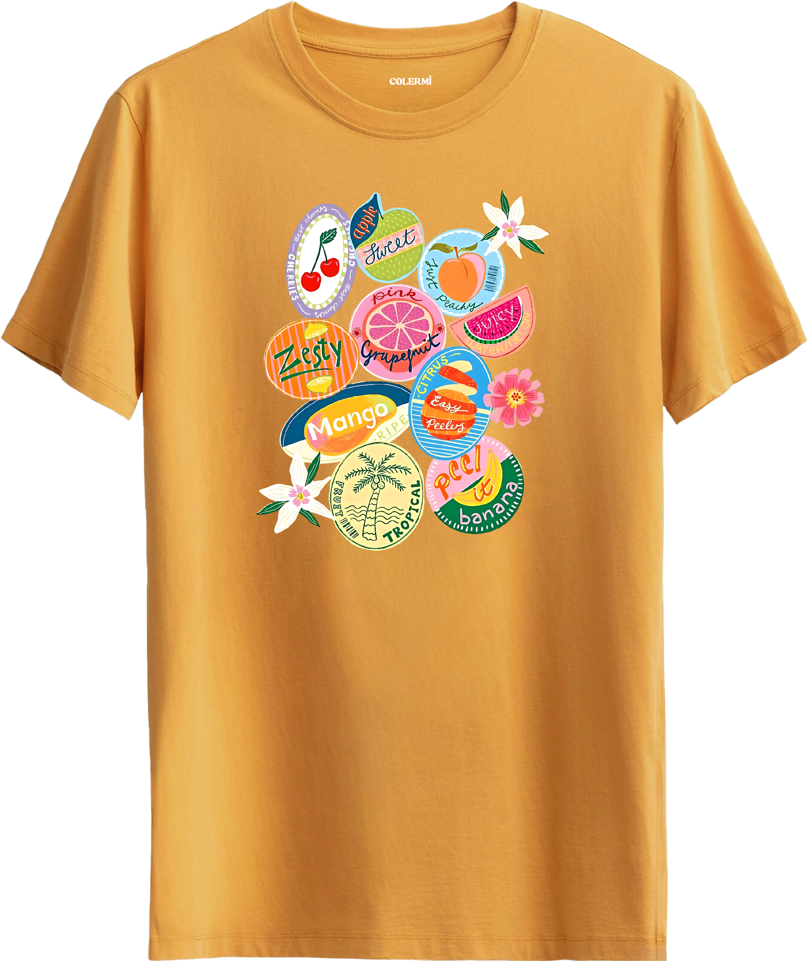 Tropical Fruits Baskılı Regular Tişört