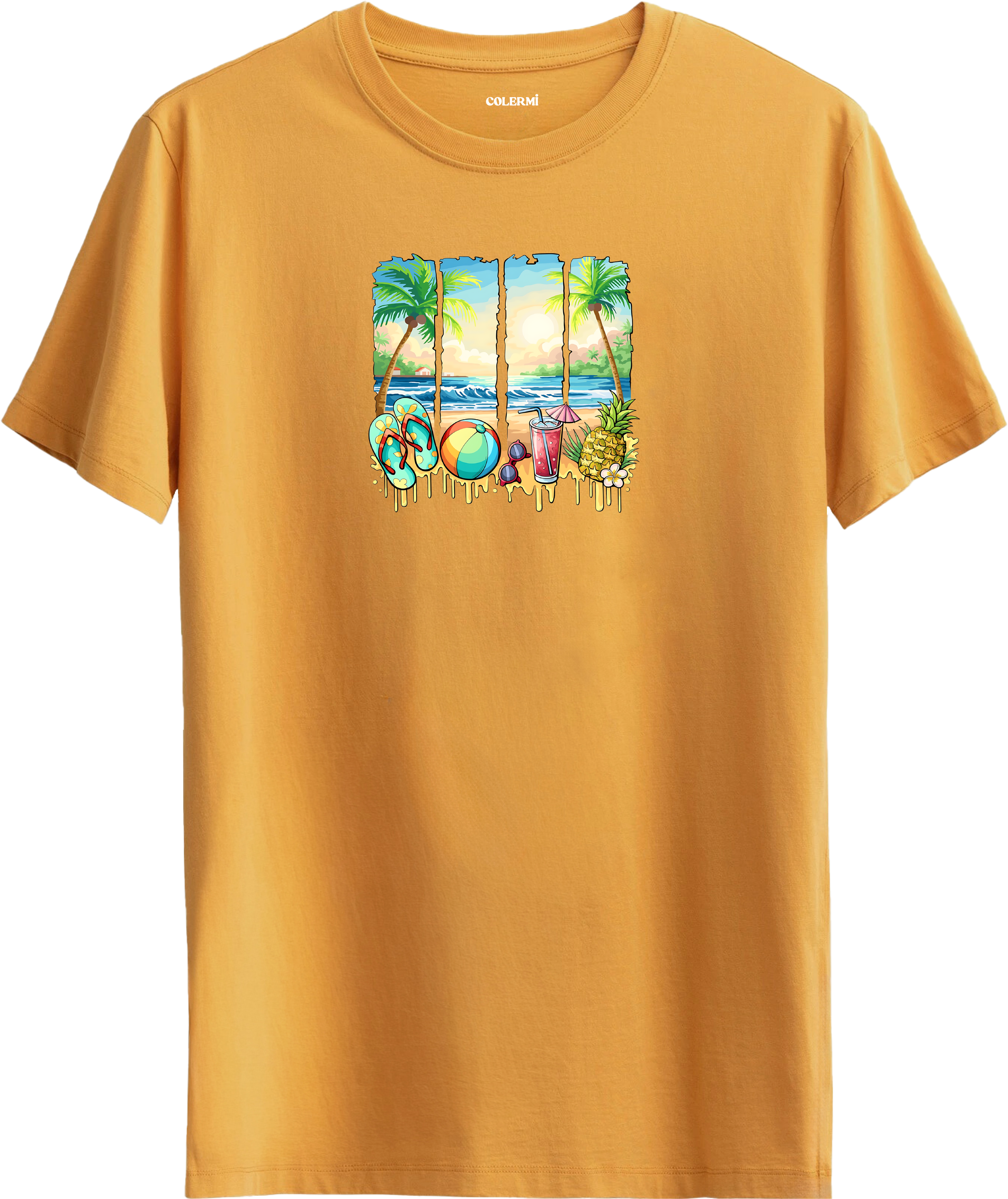 Tropical Beach Baskılı Regular Tişört