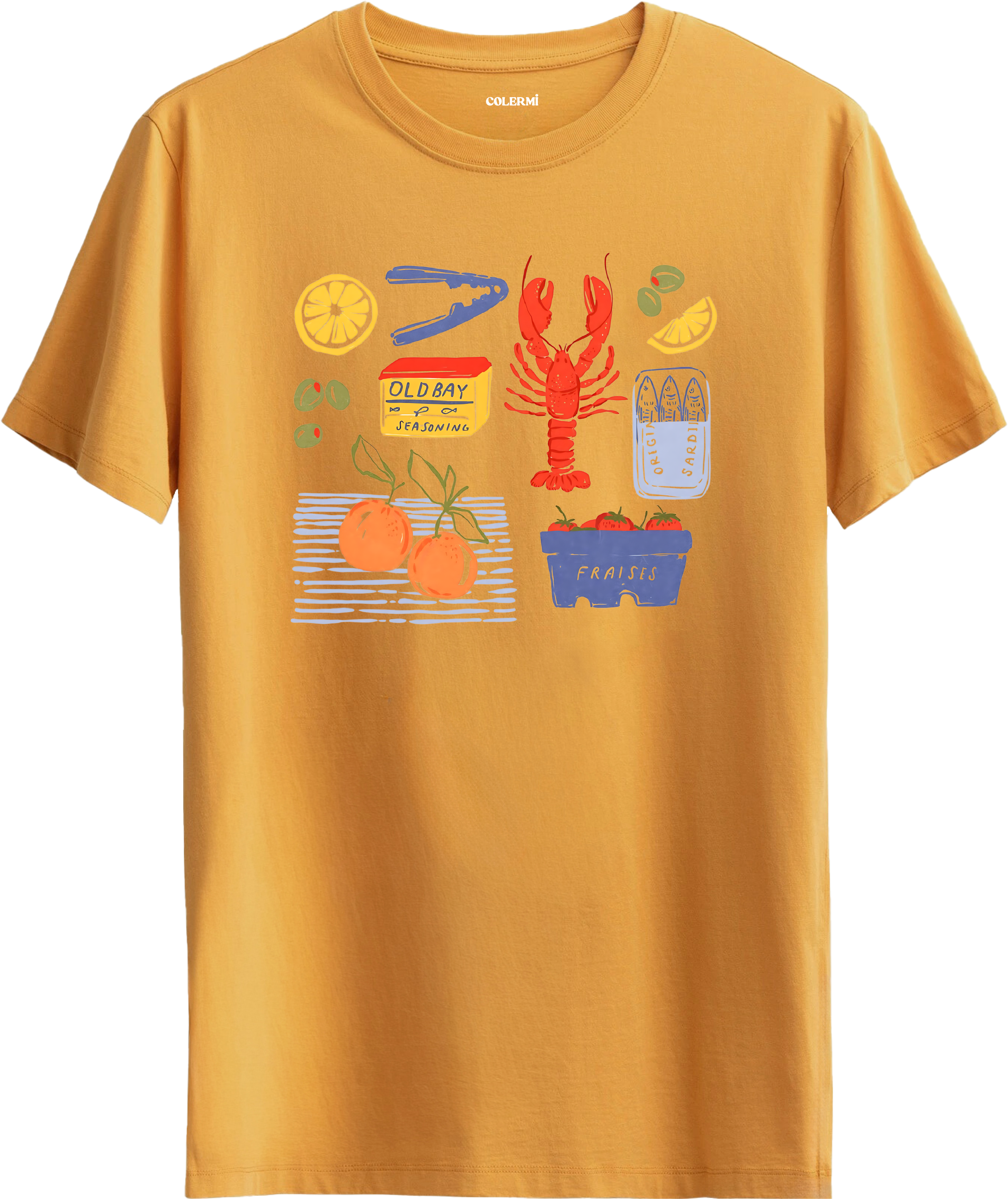 Lobster & Citrus Baskılı Regular Tişört