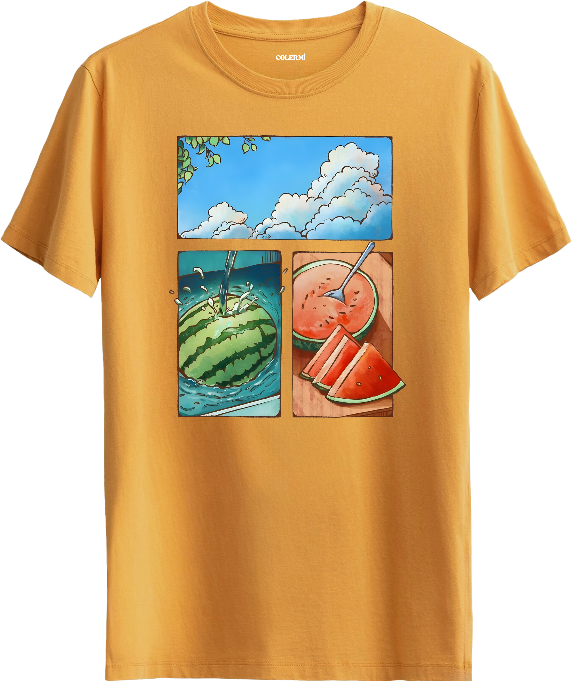 Watermelon Summer Baskılı Tişört görsel 6 | Colermi