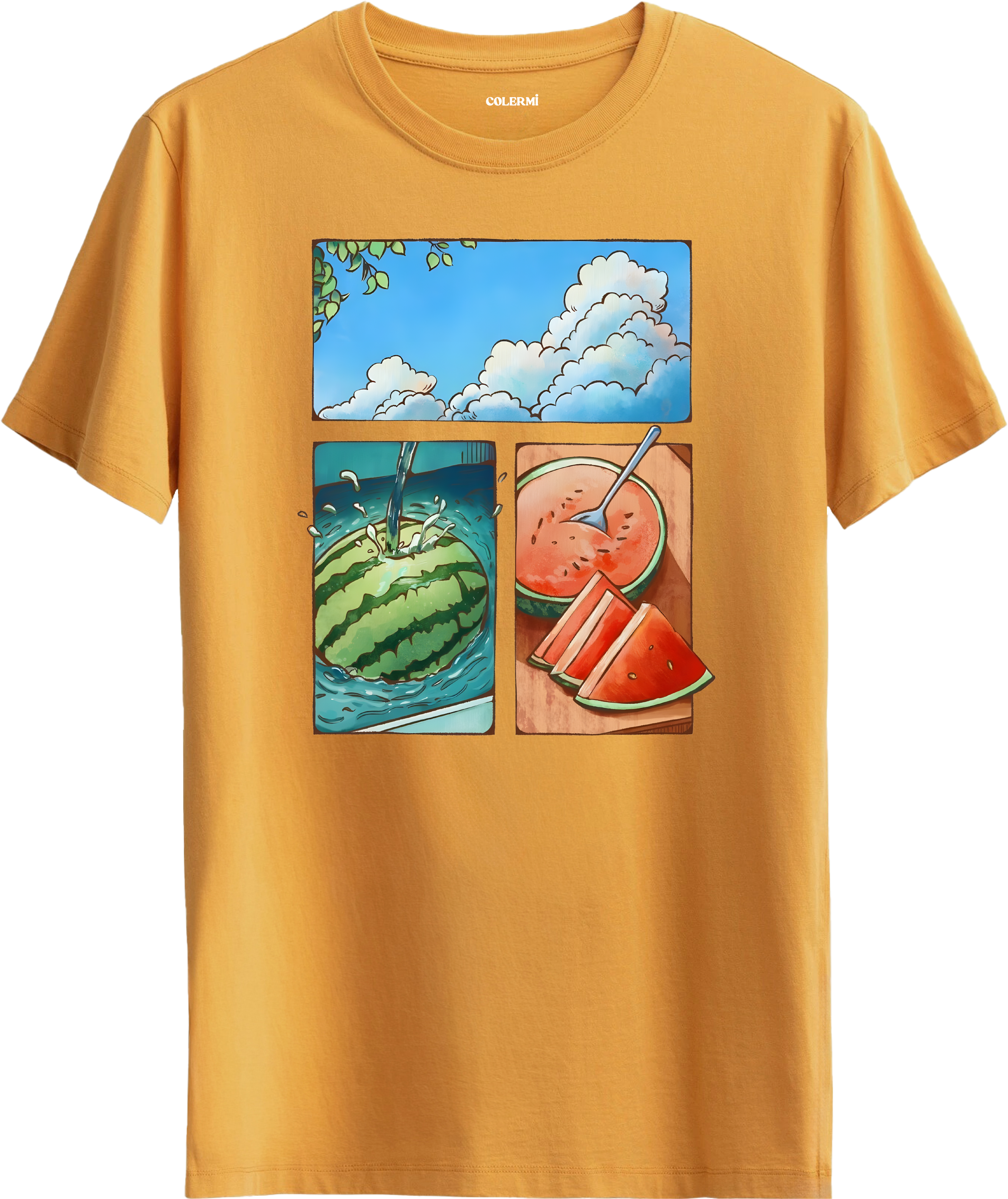 Watermelon Summer Baskılı Tişört görsel 6 | Colermi