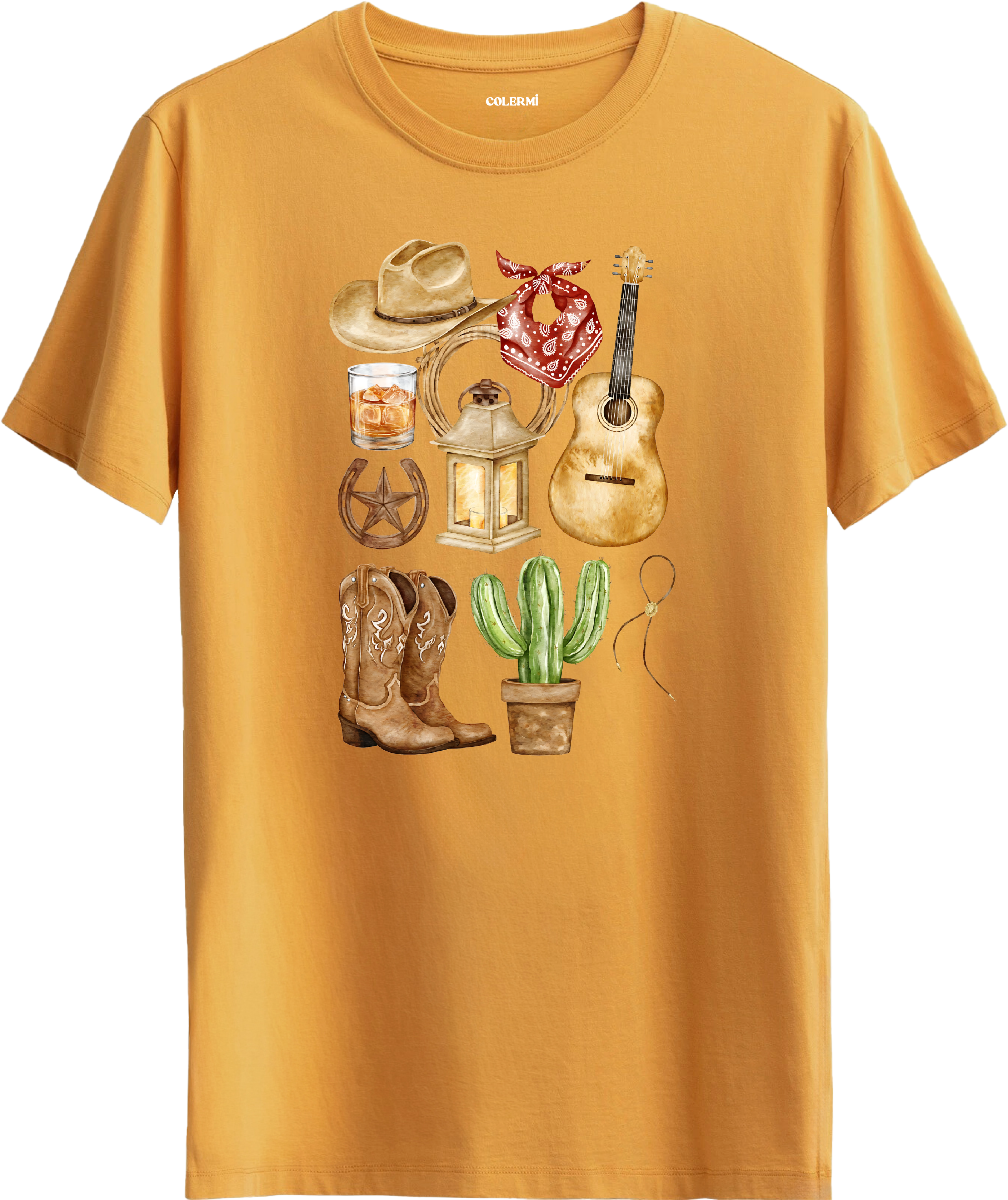 Wild West Baskılı Regular Tişört
