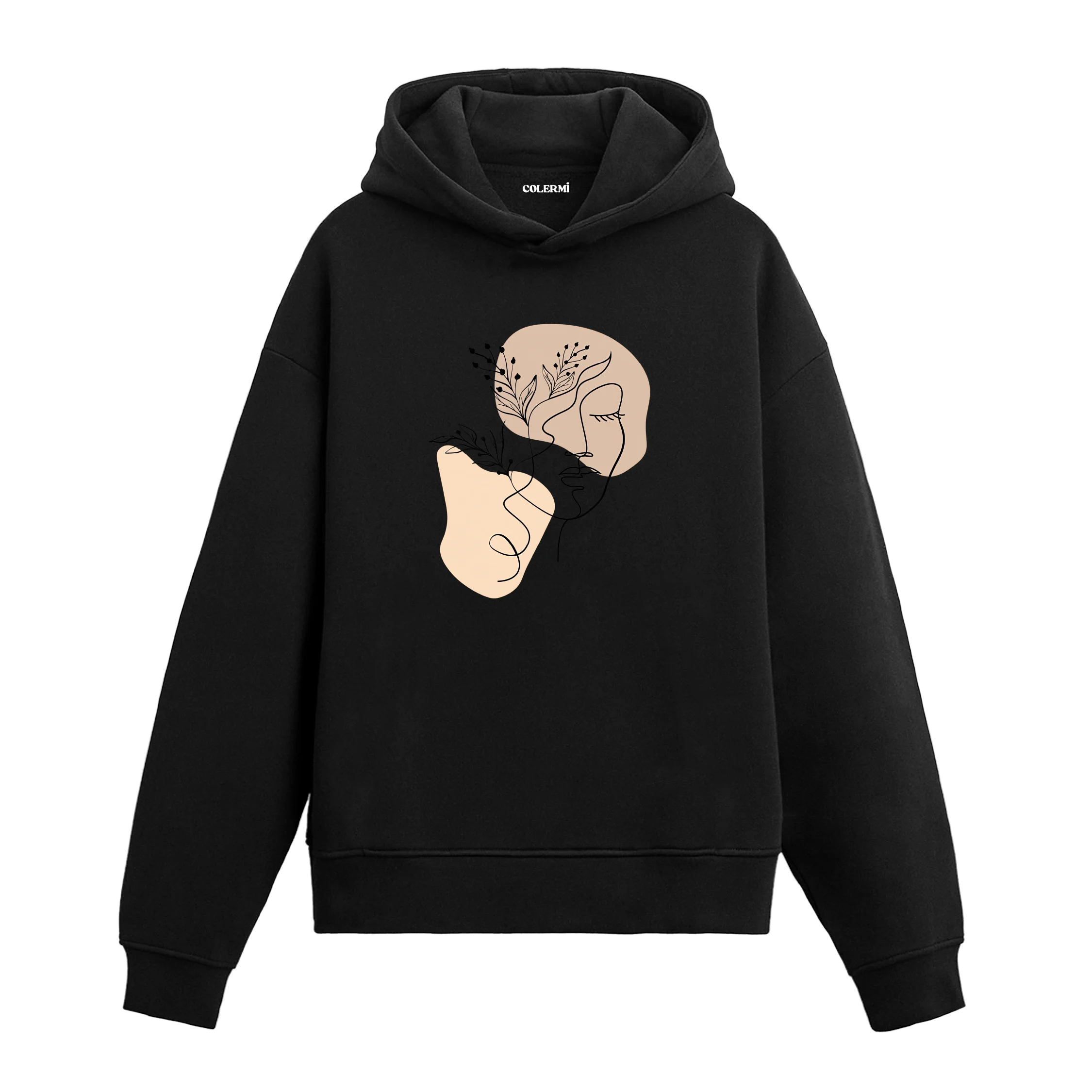 Soyut Yüz Tasarım Hoodie