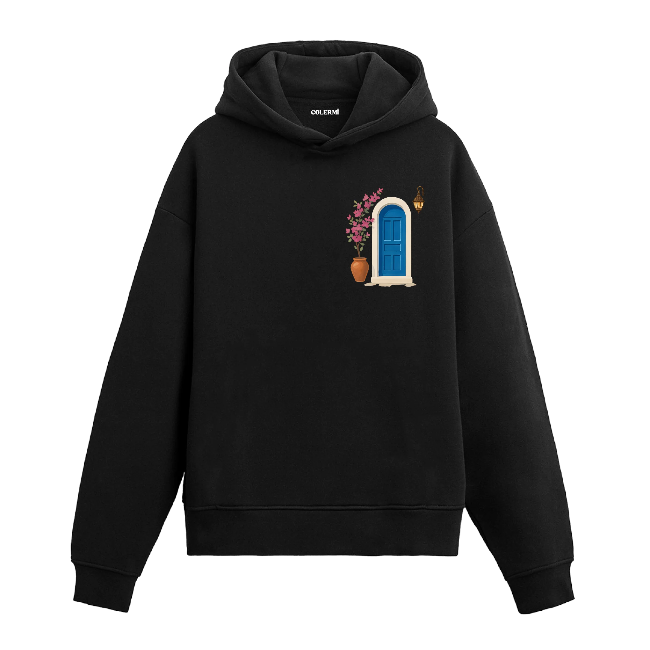 Minimal Kapı Tasarımlı Sanatsal Baskılı Hoodie | Colermi