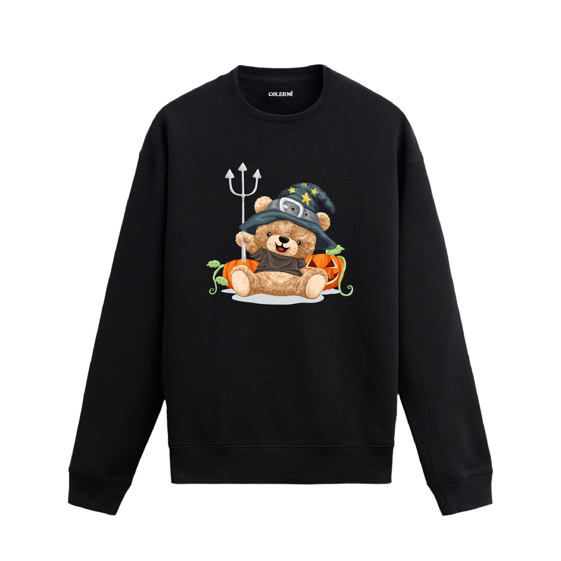 Cadılar Bayramı Ayıcık Baskılı Sweatshirt