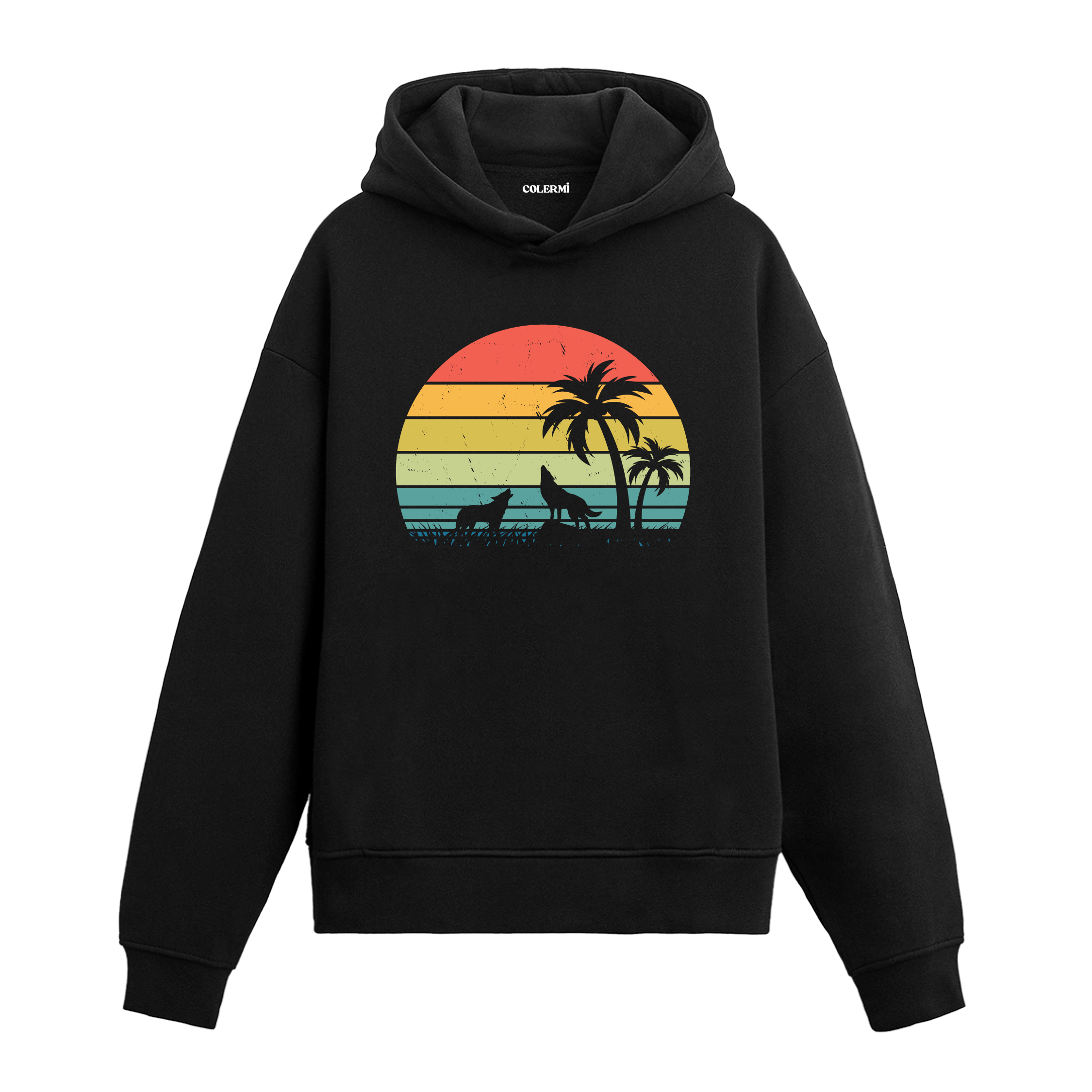 Howling at Sunset Graphic Hoodie