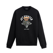 Jet Fighter Ayıcık Baskılı Sweatshirt