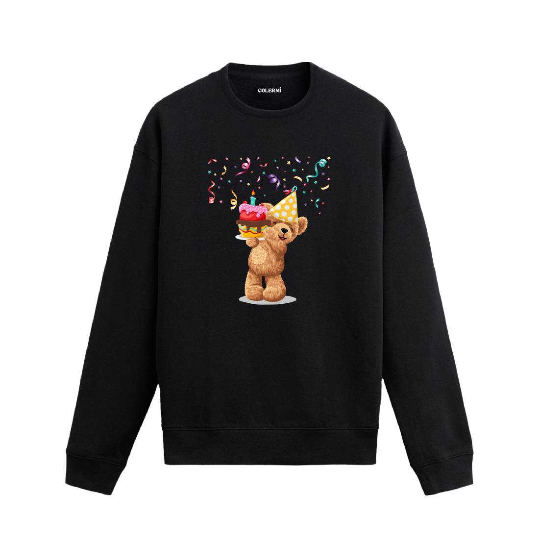 Ayıcık Baskılı Sweatshirt - Doğum Günü Parti Tasarım