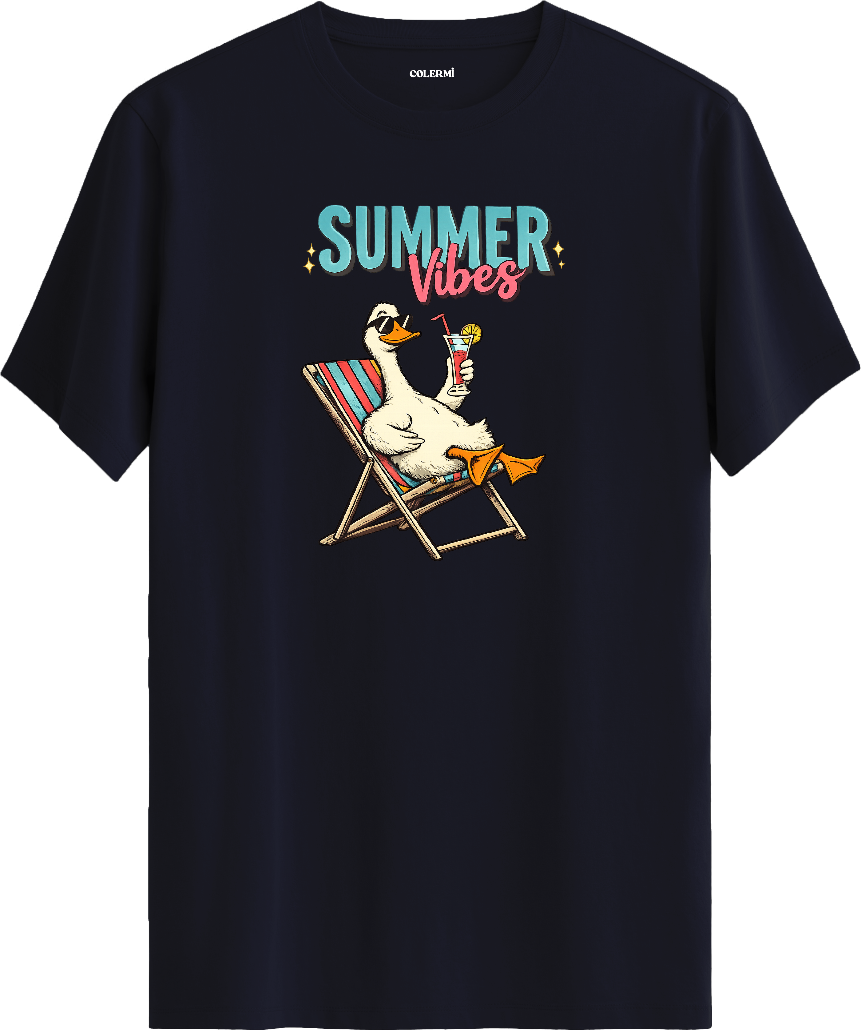 Summer Vibes Ördek Baskılı Regular Tişört