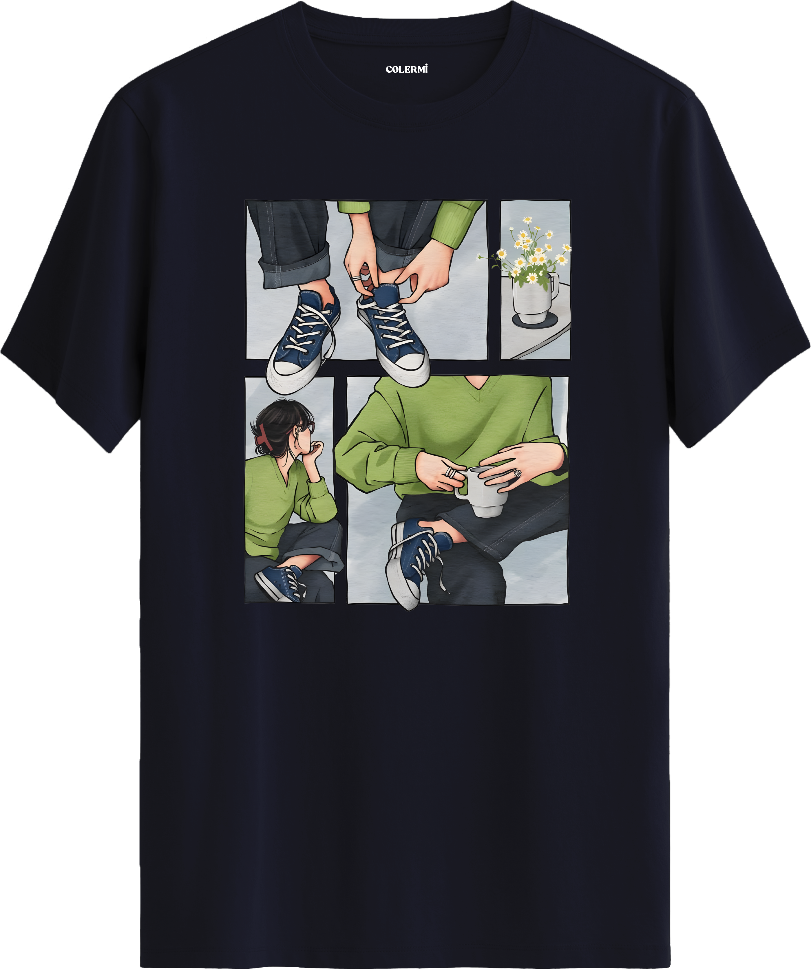 Günlük Stil Kolaj Baskılı Tişört