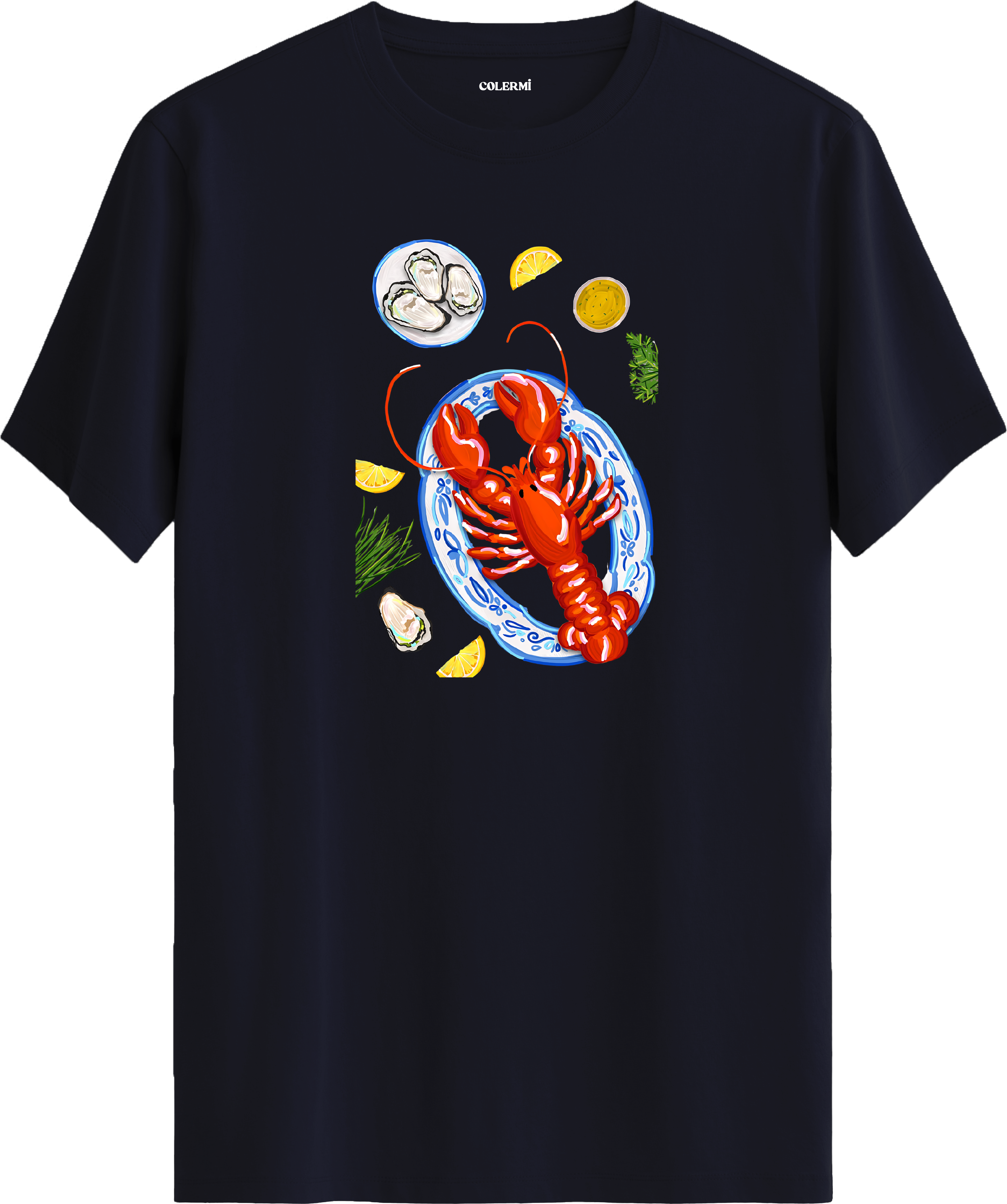 Lobster Feast Baskılı Regular Tişört