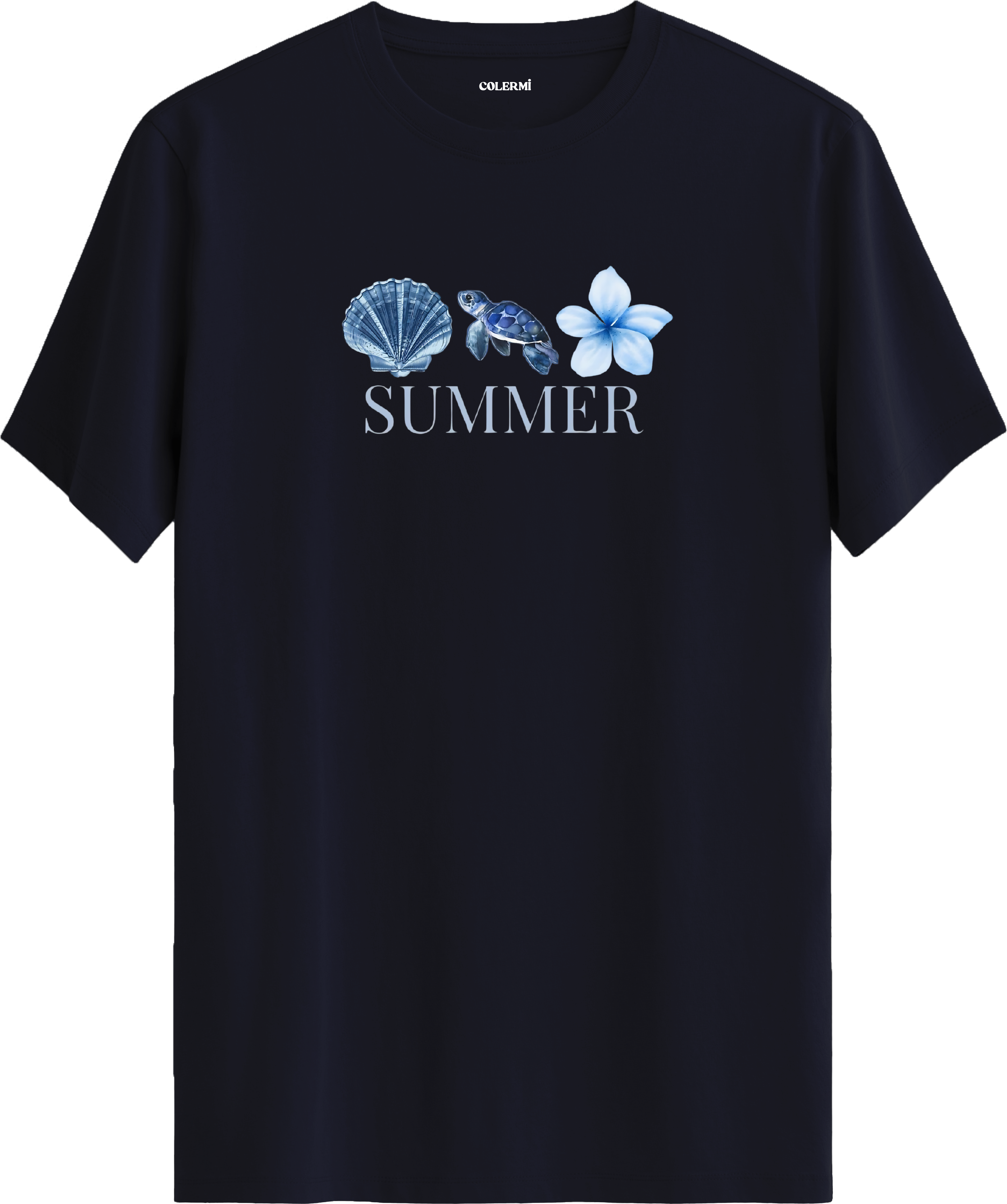 Summer Deniz Kaplumbağası Baskılı Regular Tişört