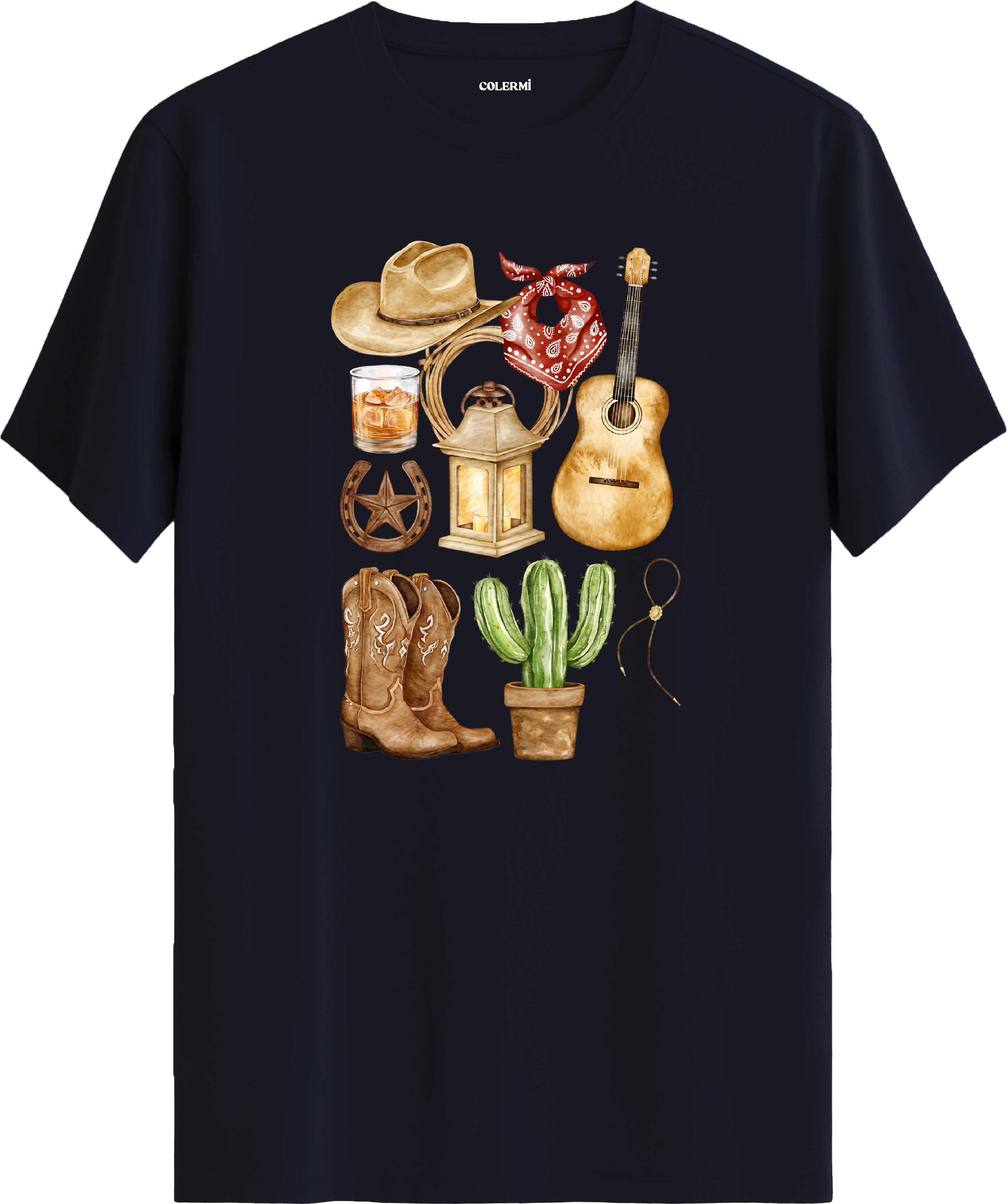 Wild West Baskılı Regular Tişört