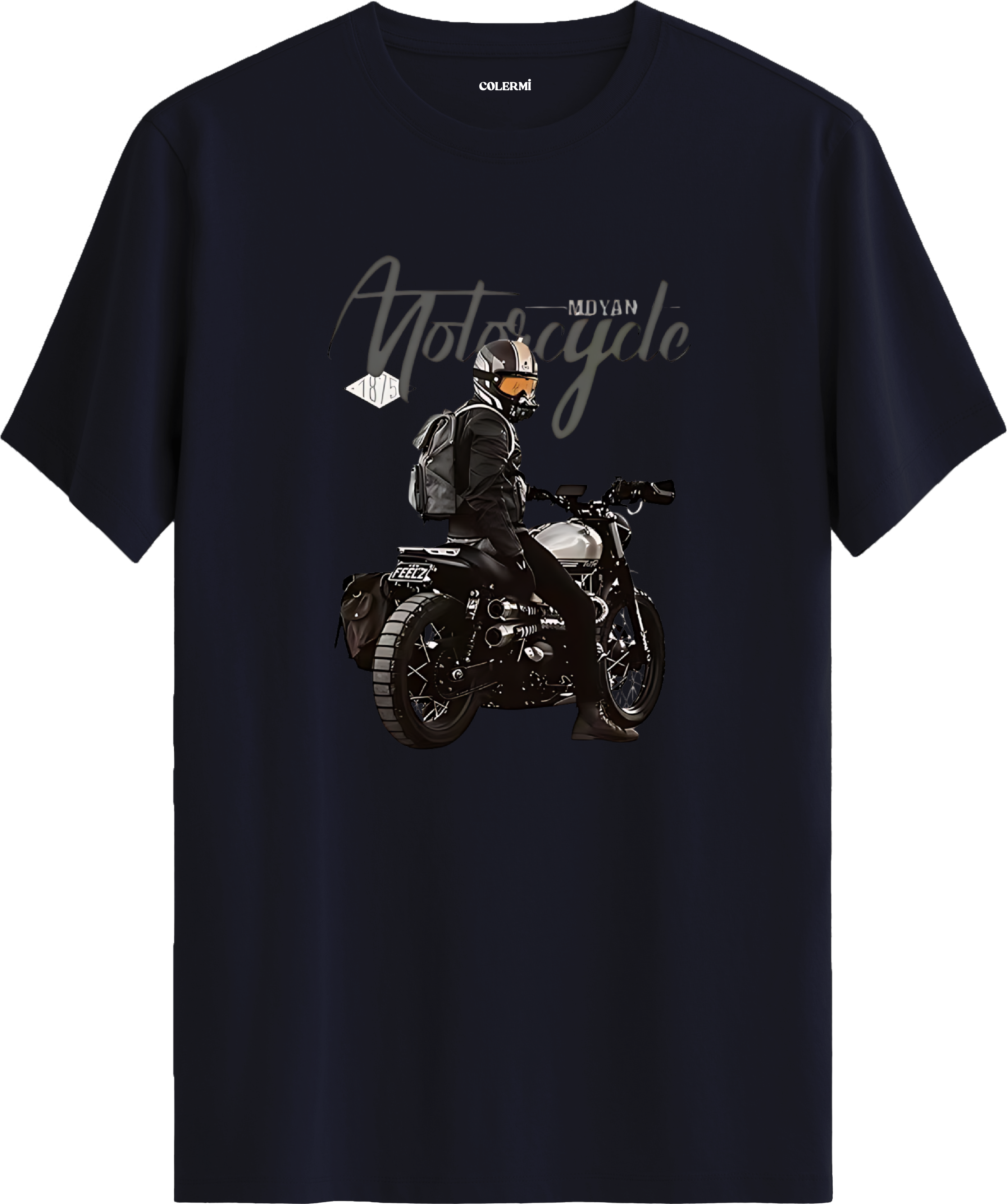 Motorcycle Rider Baskılı Regular Tişört