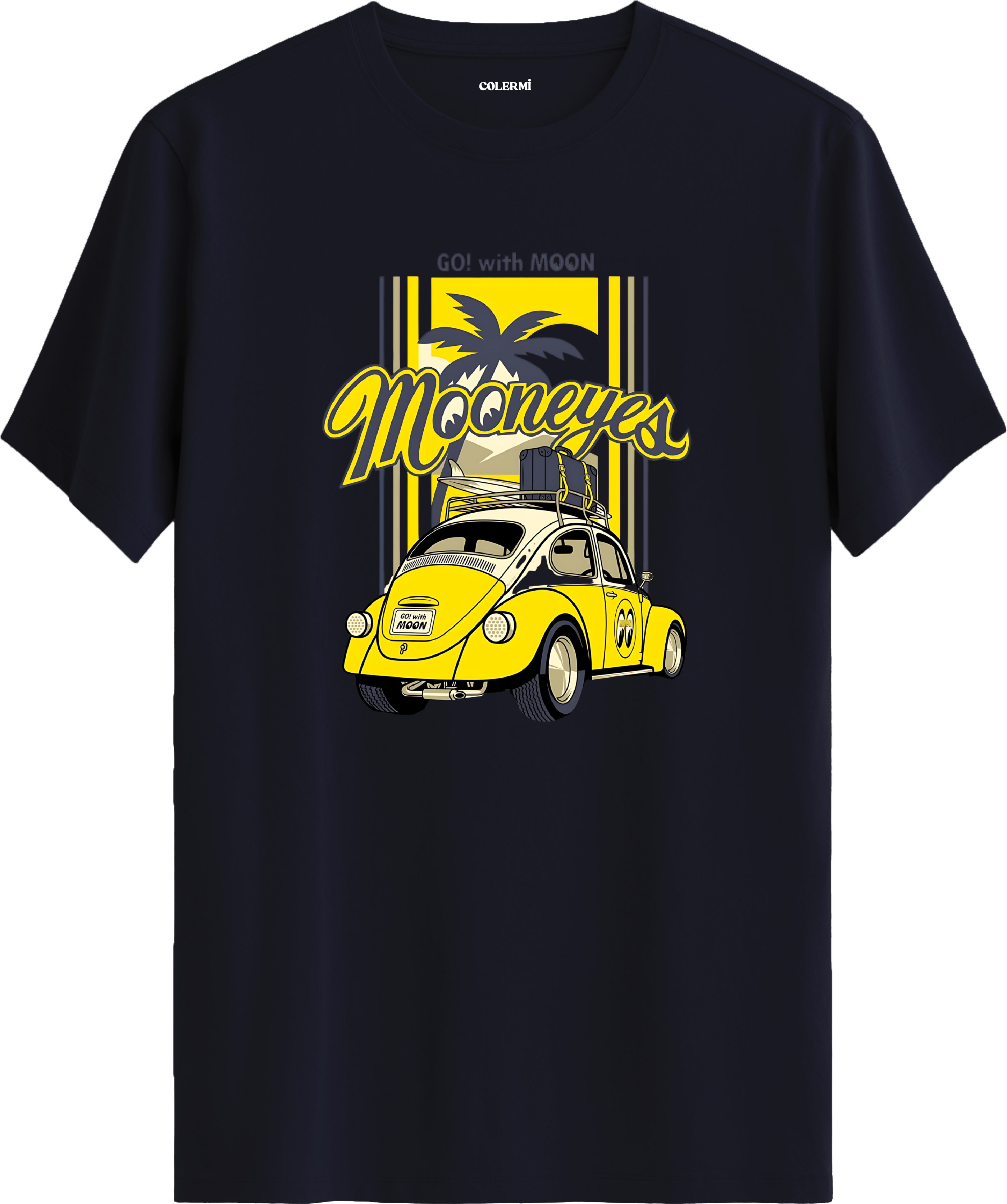 Retro Araba Surf Baskılı Regular Tişört