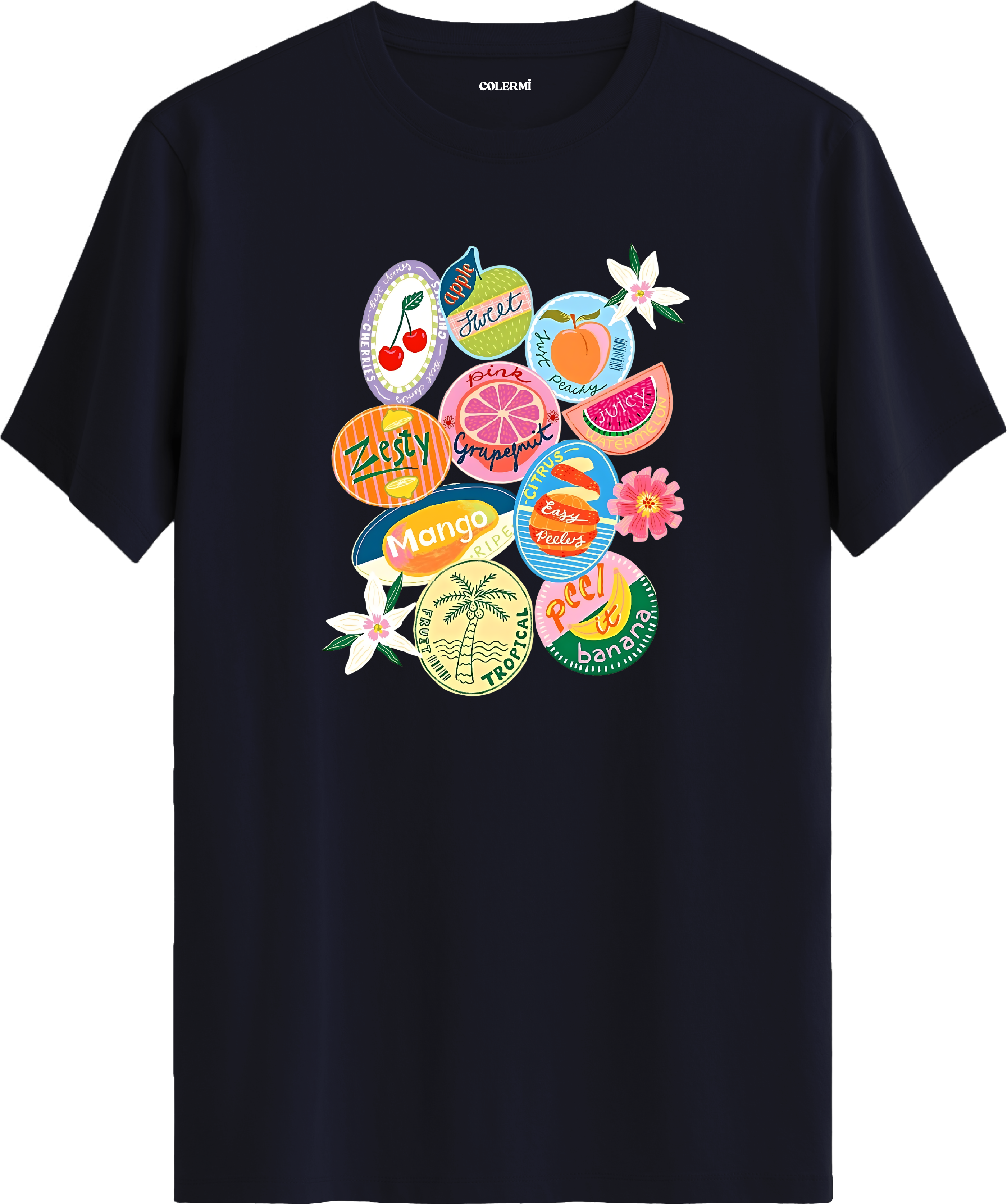 Tropical Fruits Baskılı Regular Tişört