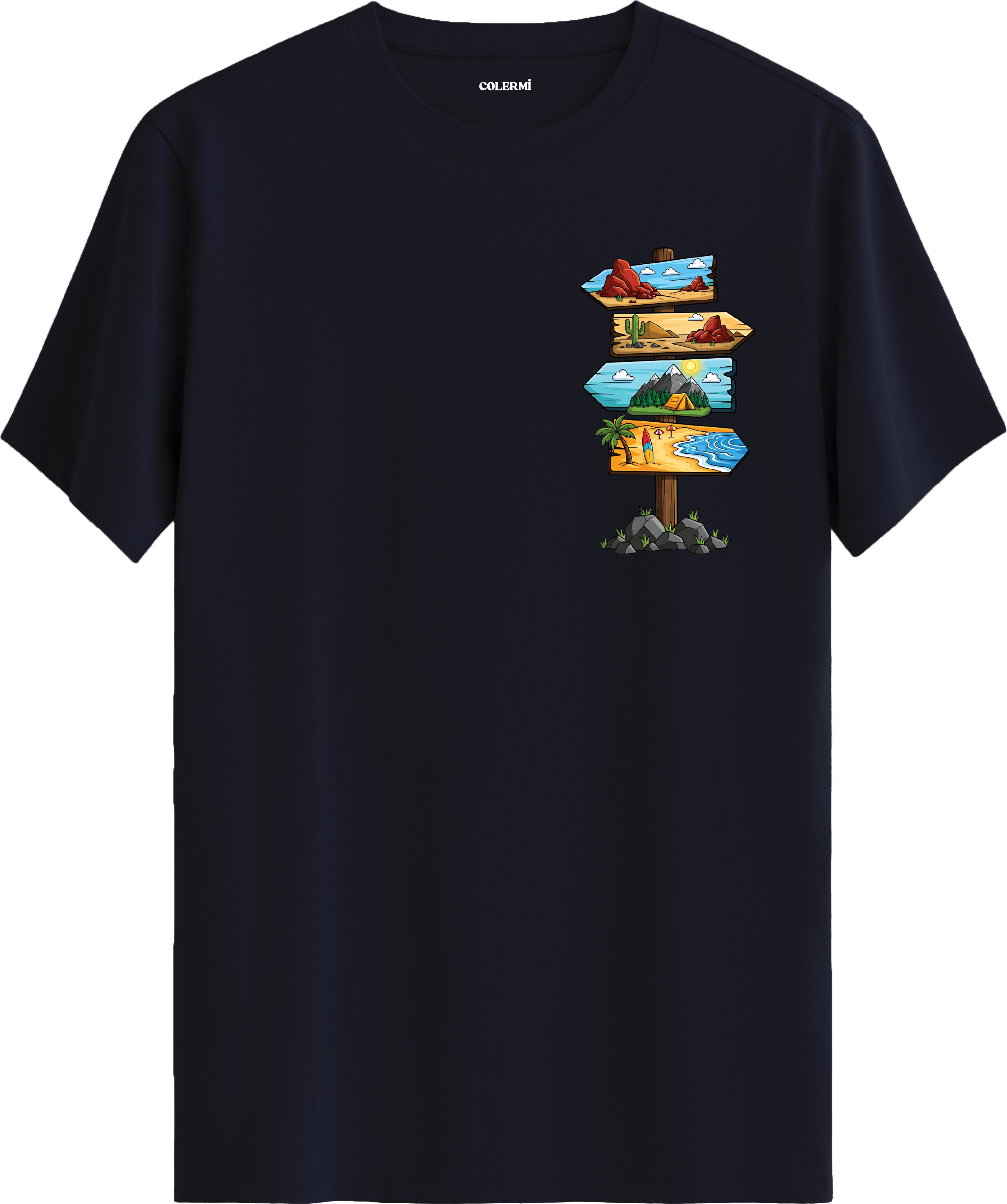 Adventure Yön Tabelası Baskılı Regular Tişört