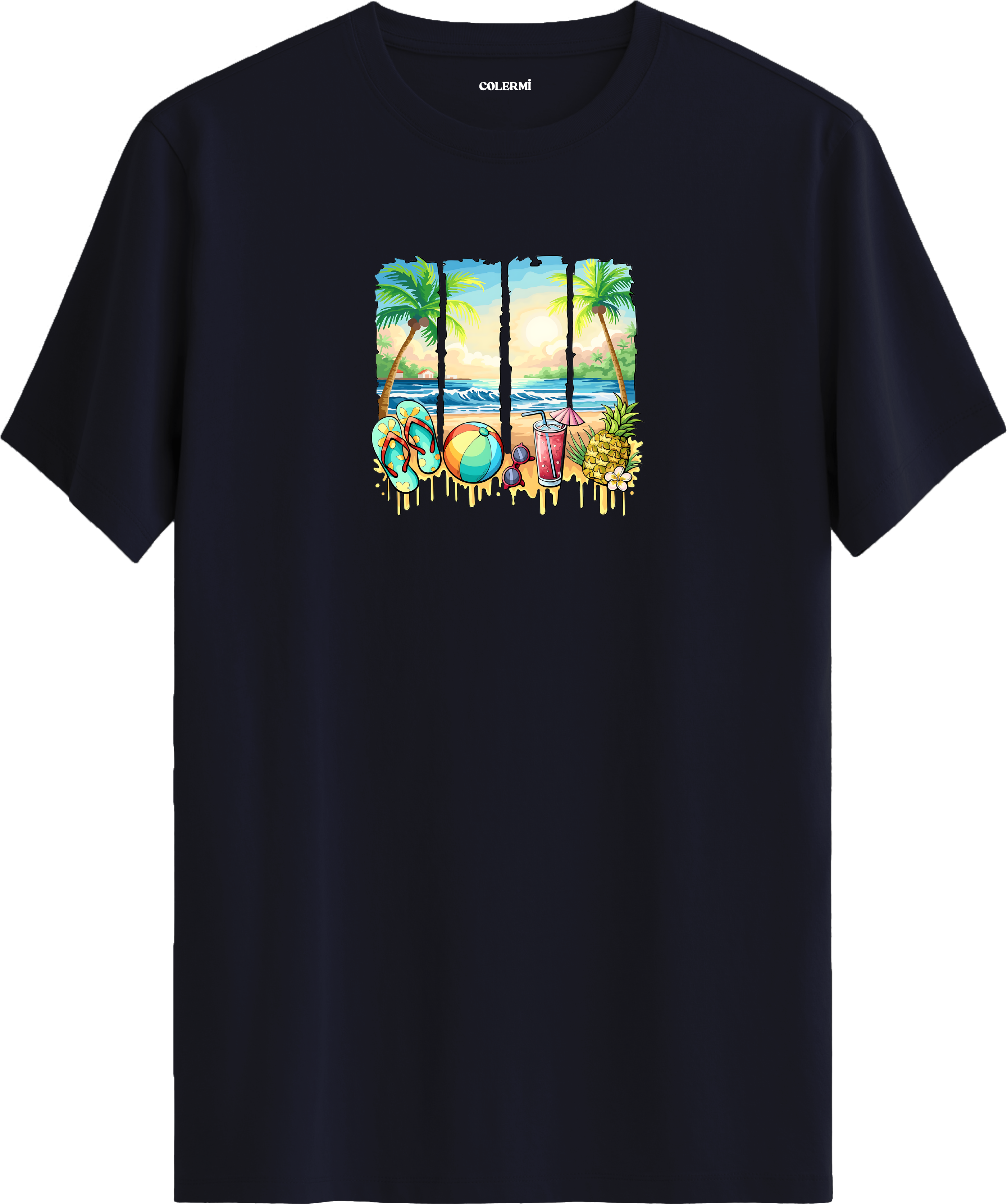 Tropical Beach Baskılı Regular Tişört