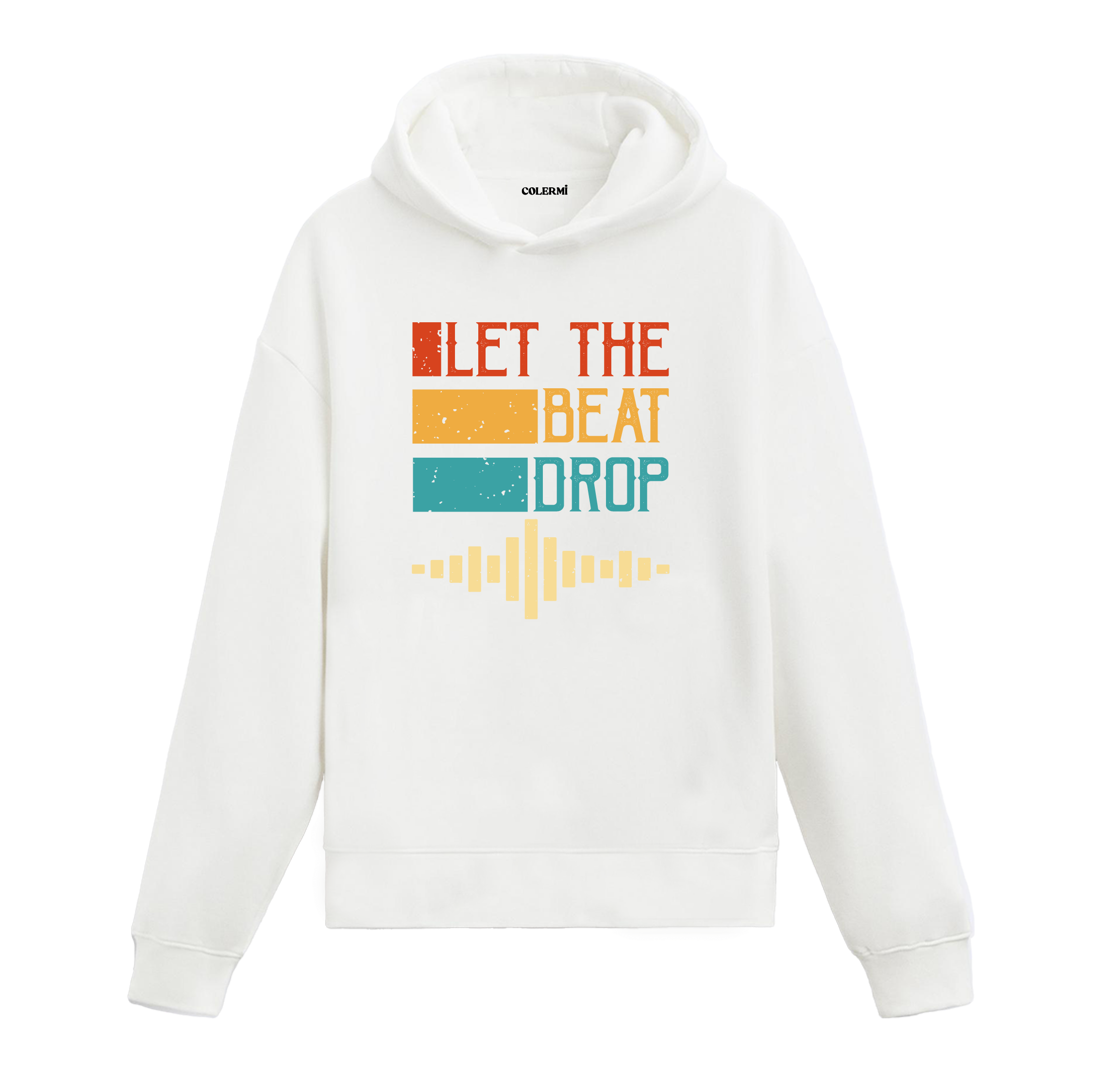 Let the Beat Drop Graphic Hoodie – Retro Rhythm, Bold Music Style