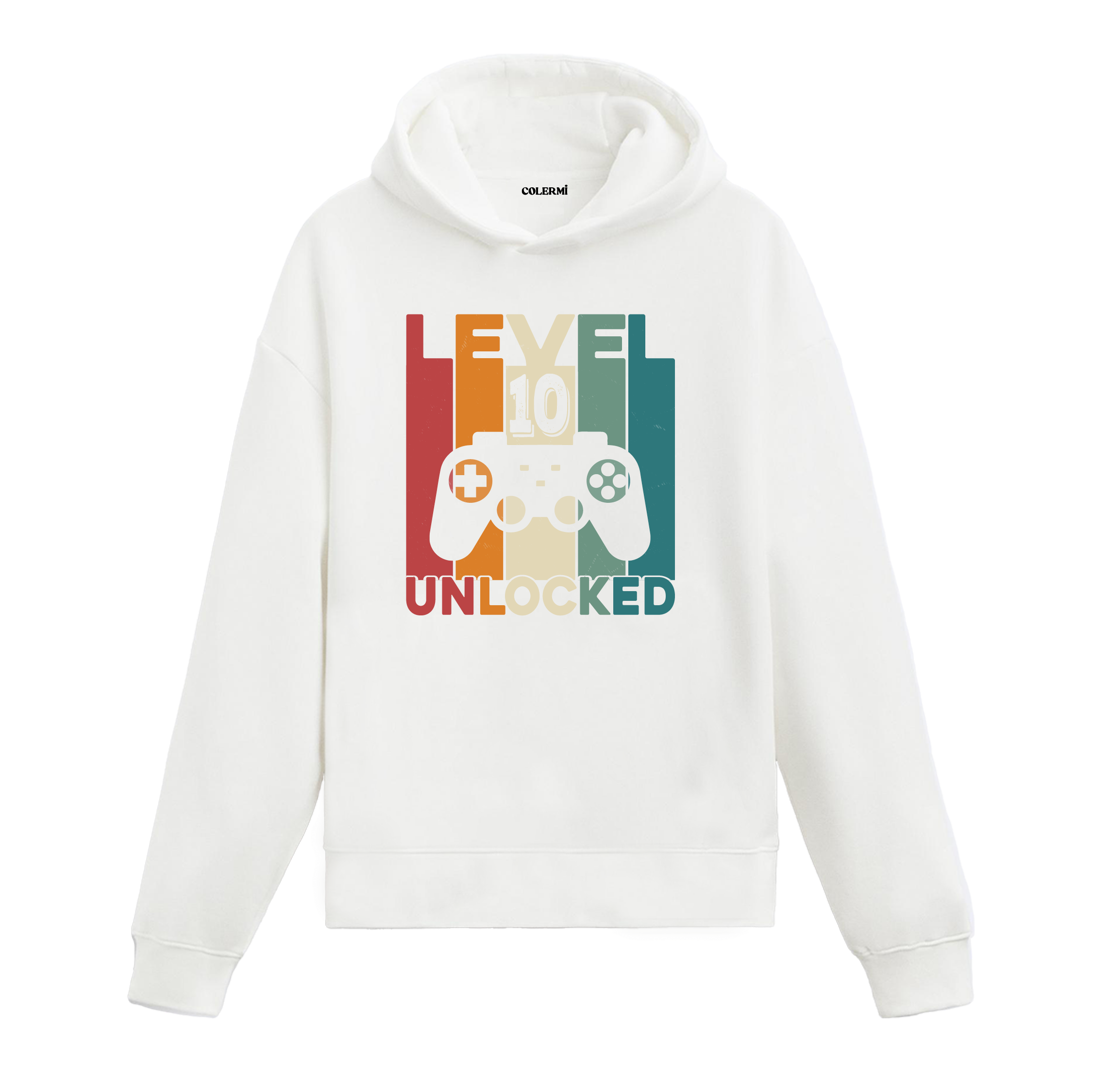 Level 10: Game On Graphic Hoodie – Retro Controller, Gamer Energy