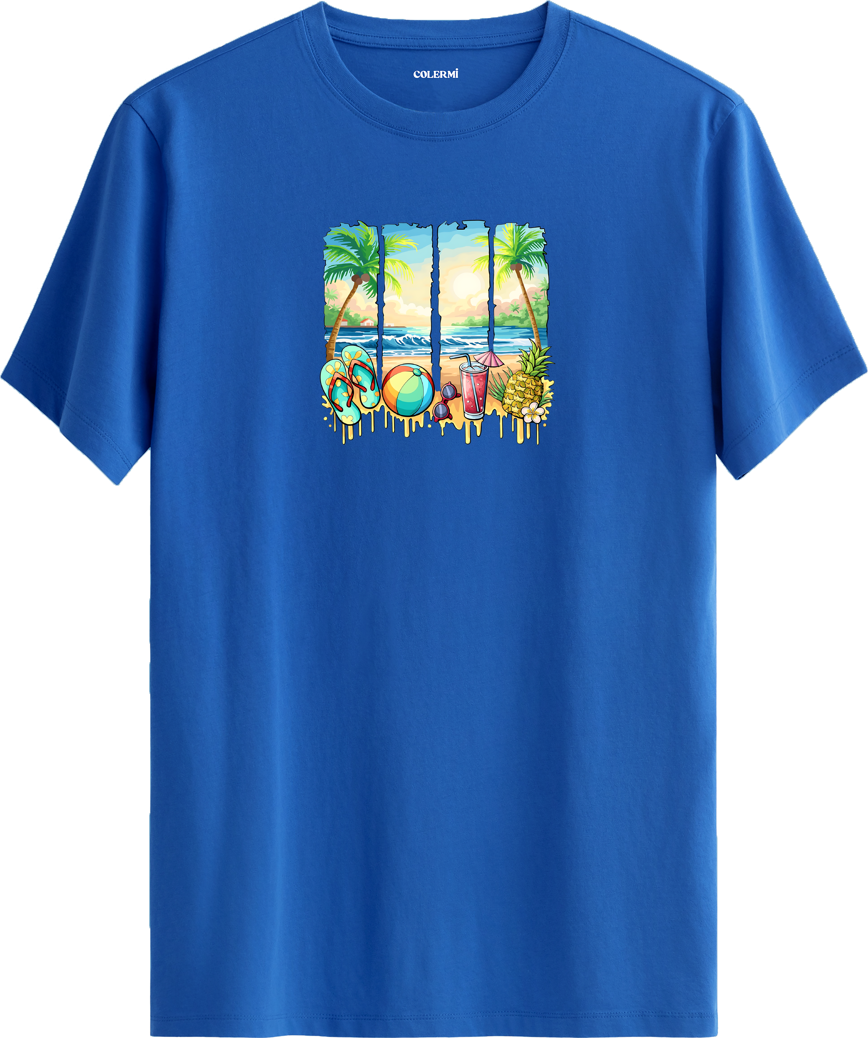 Tropical Beach Baskılı Regular Tişört