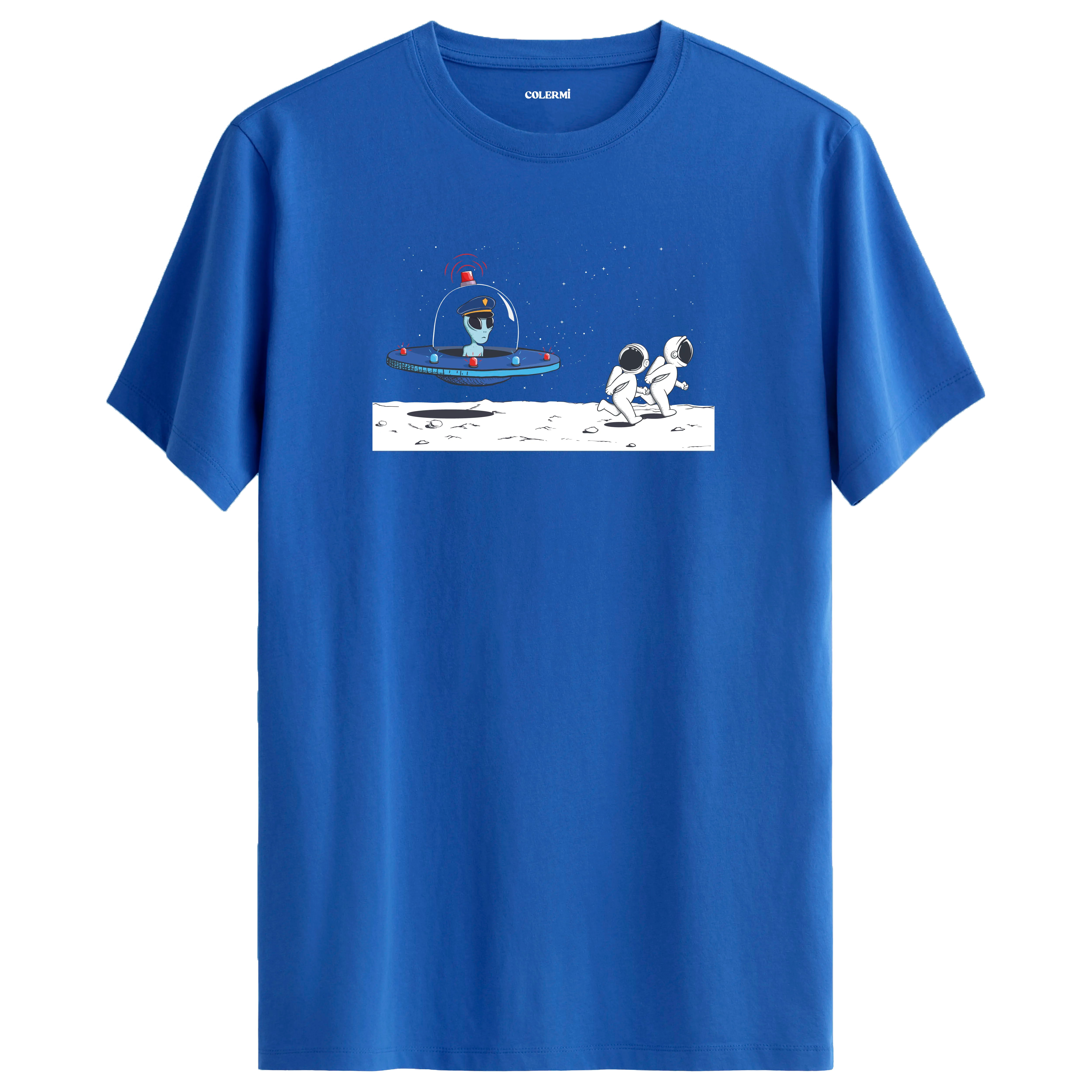 Meeting on the Moon - Space-Themed Crew Neck T-Shirt