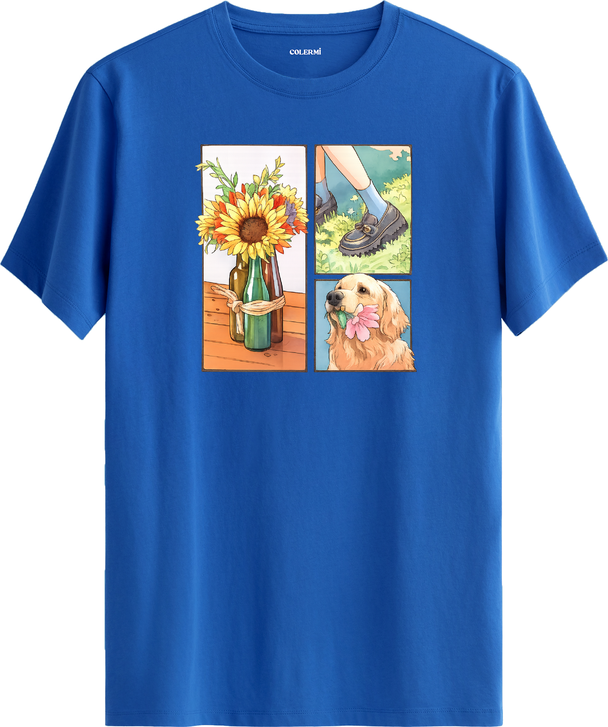 Sunflower & Golden Dog Baskılı Tişört görsel 8 | Colermi