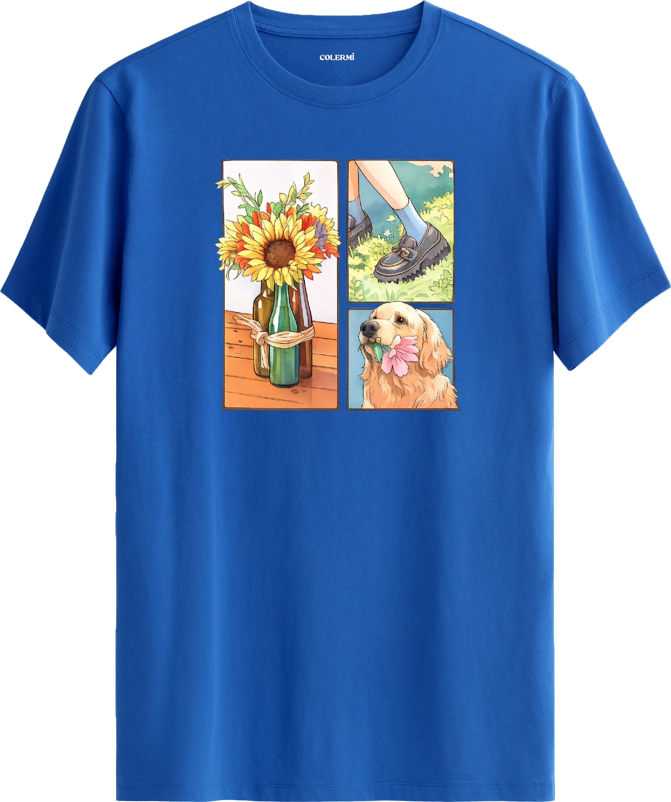 Sunflower & Golden Dog Baskılı Tişört görsel 8 | Colermi