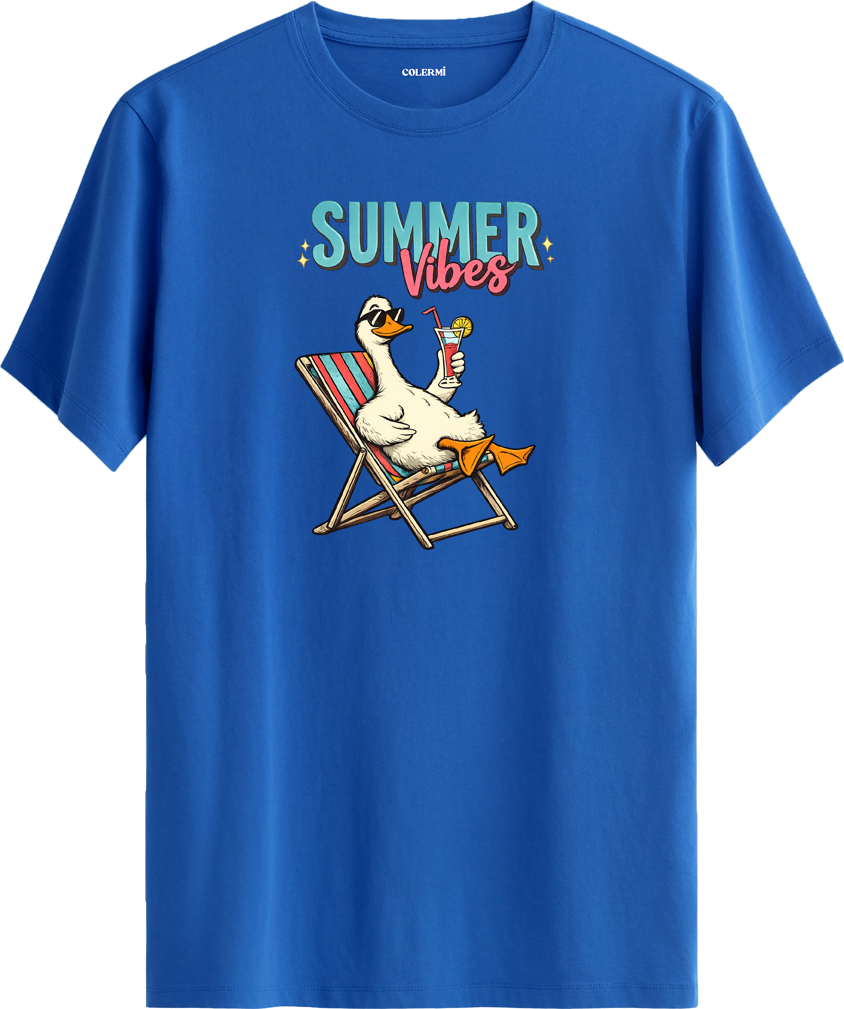 Summer Vibes Ördek Baskılı Regular Tişört