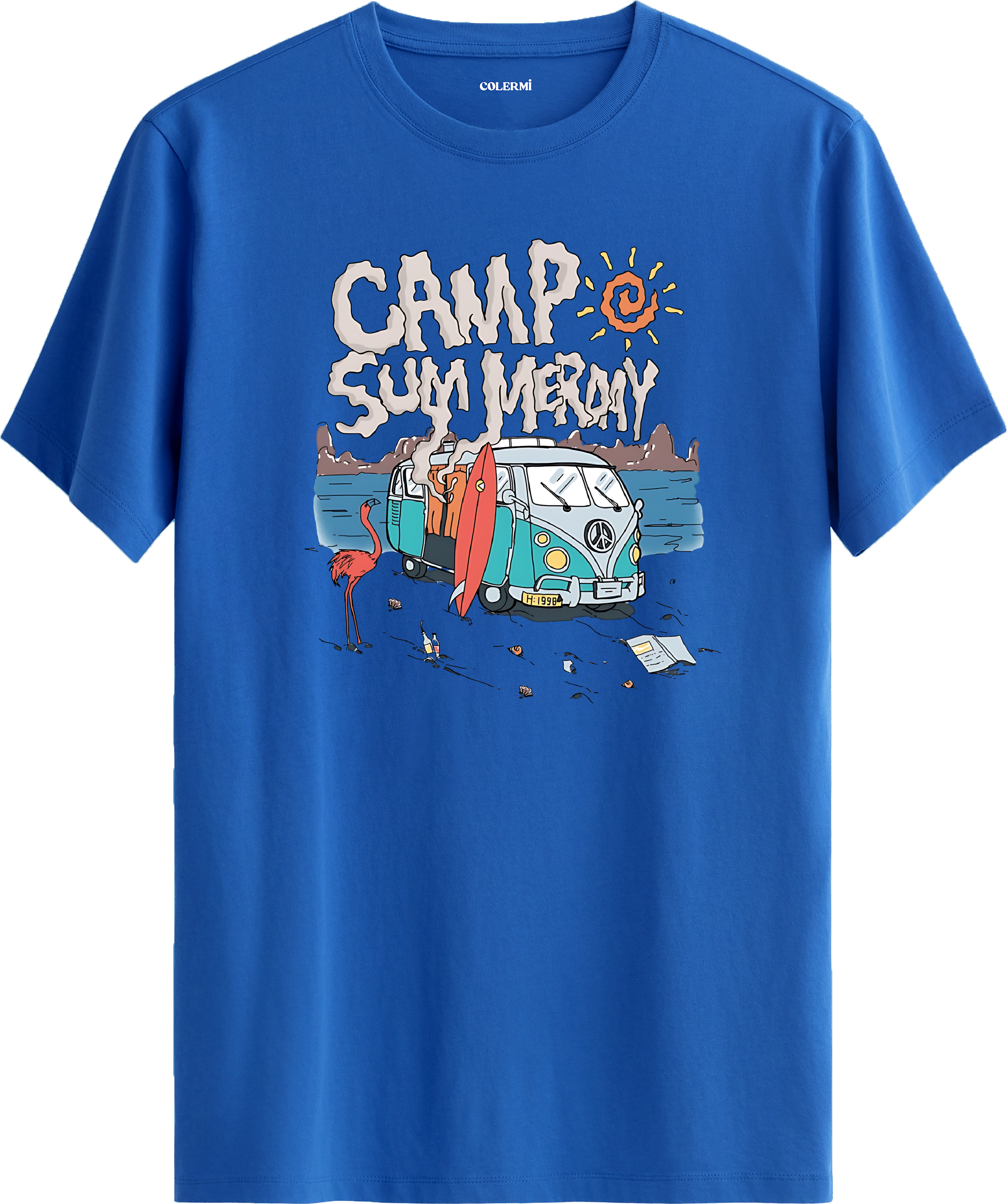 Camp Summerday Karavan Baskılı Regular Tişört