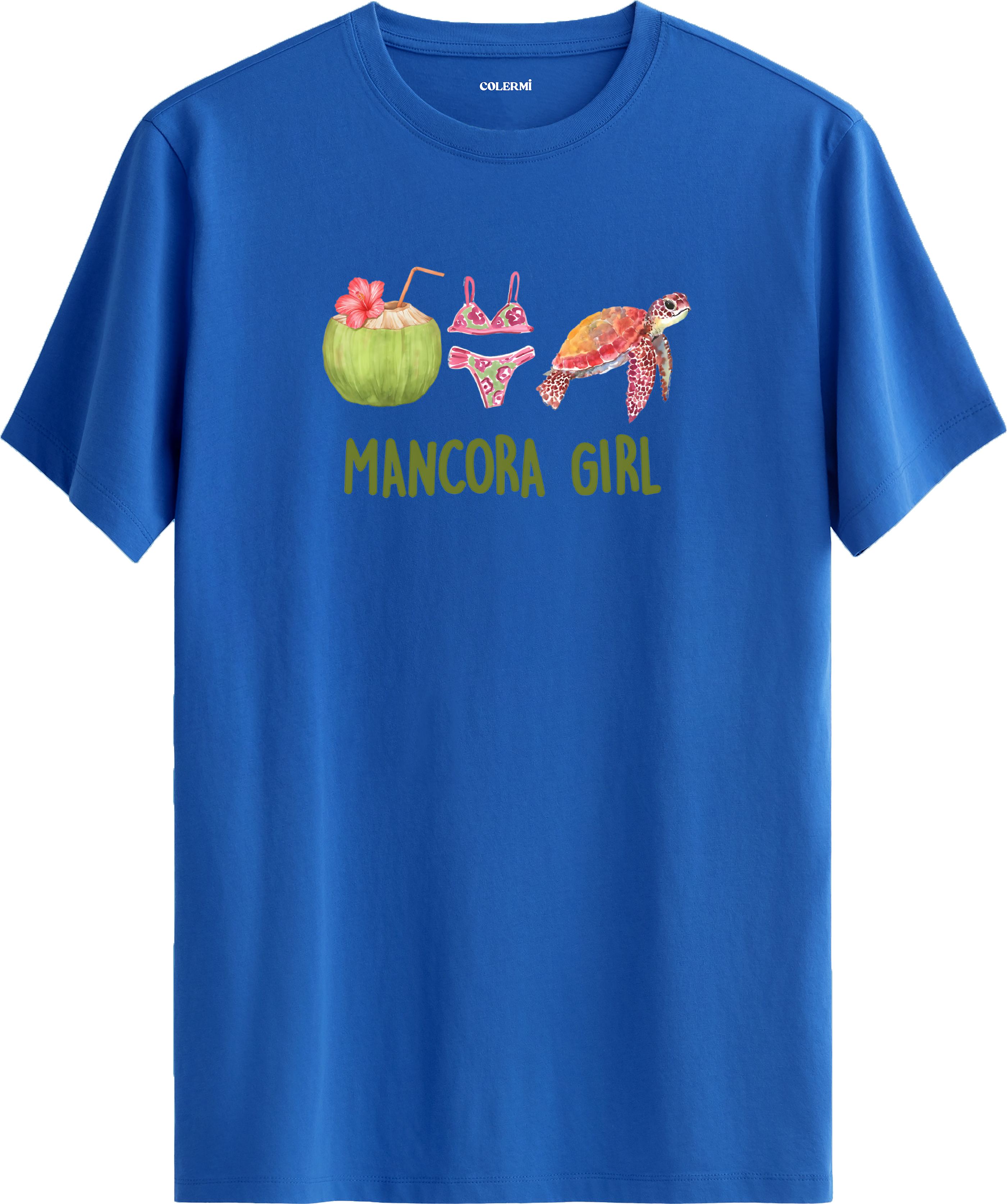 Mancora Girl Deniz Kaplumbağası Baskılı Regular Tişört