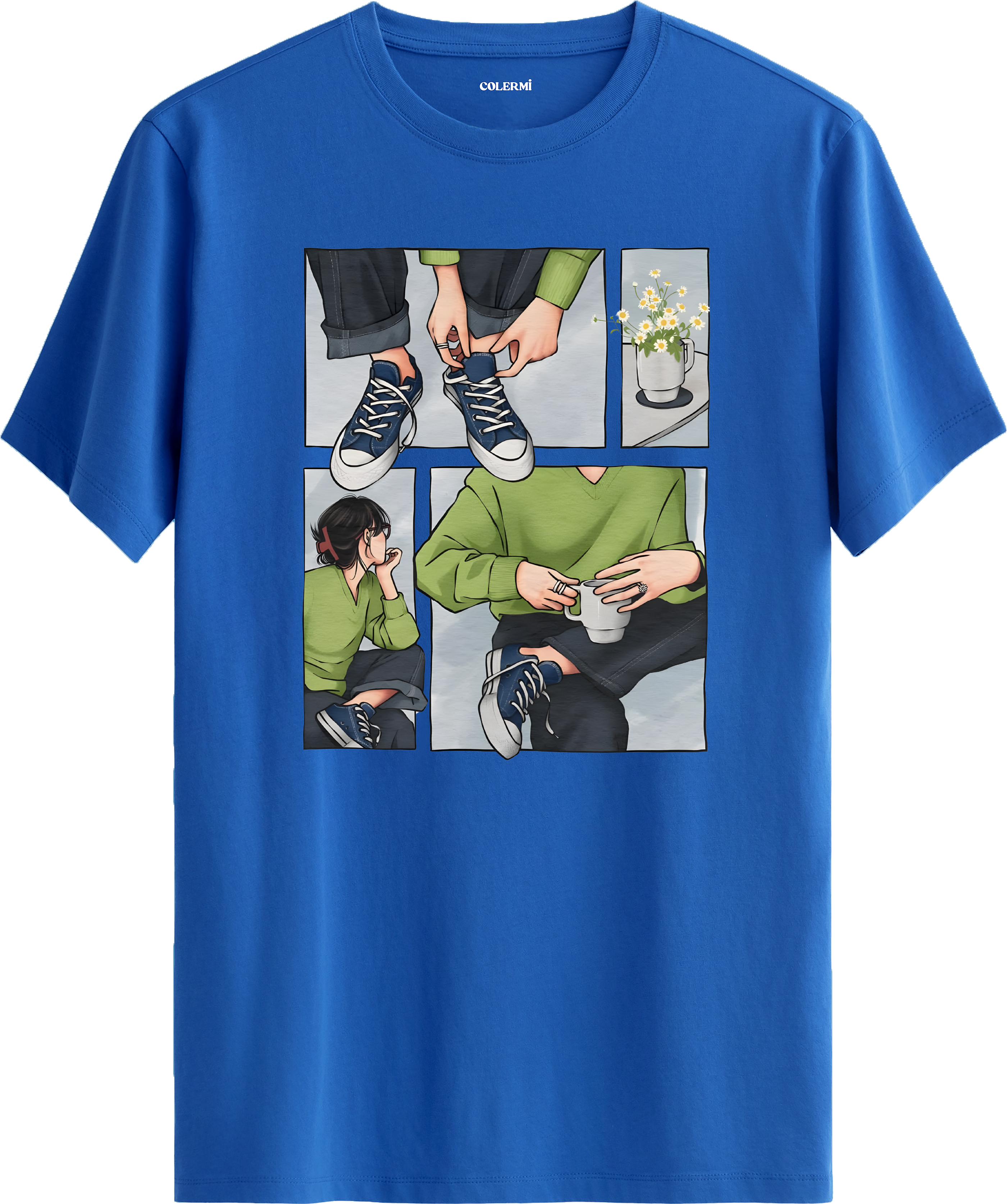 Günlük Stil Kolaj Baskılı Tişört