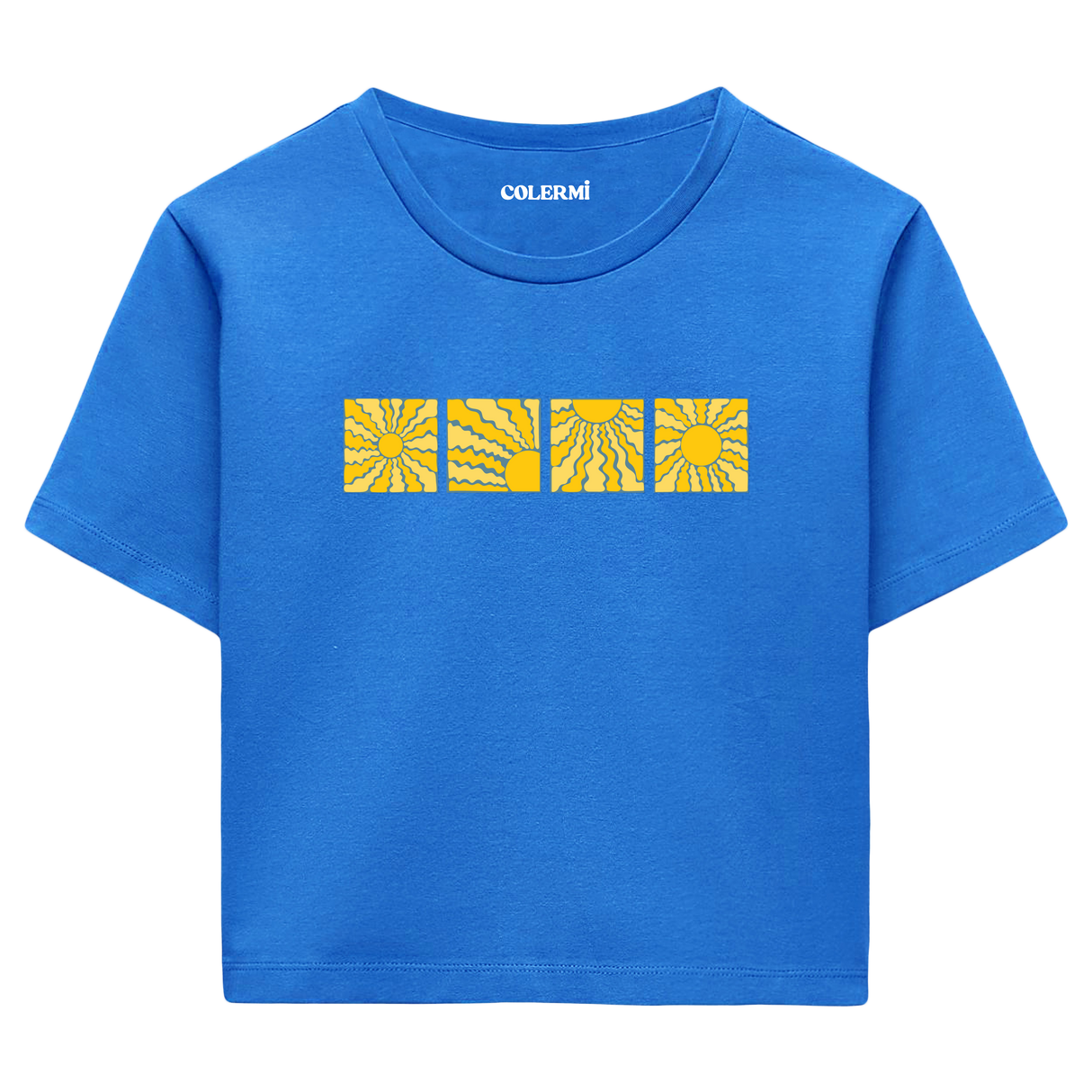 Colermi Güneş Desenli Crop Top Tişört