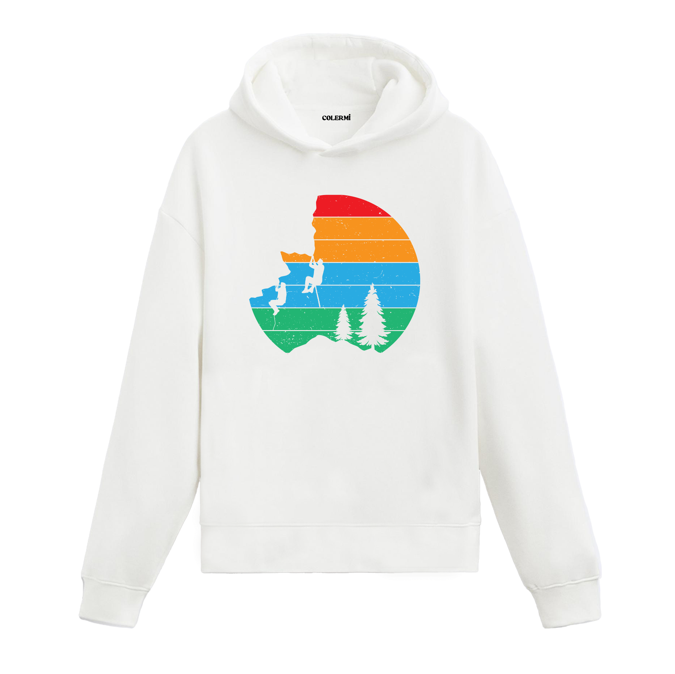 Retro Climbing Adventure Graphic Hoodie – Courage, Nature, and the Thrill of the Climb