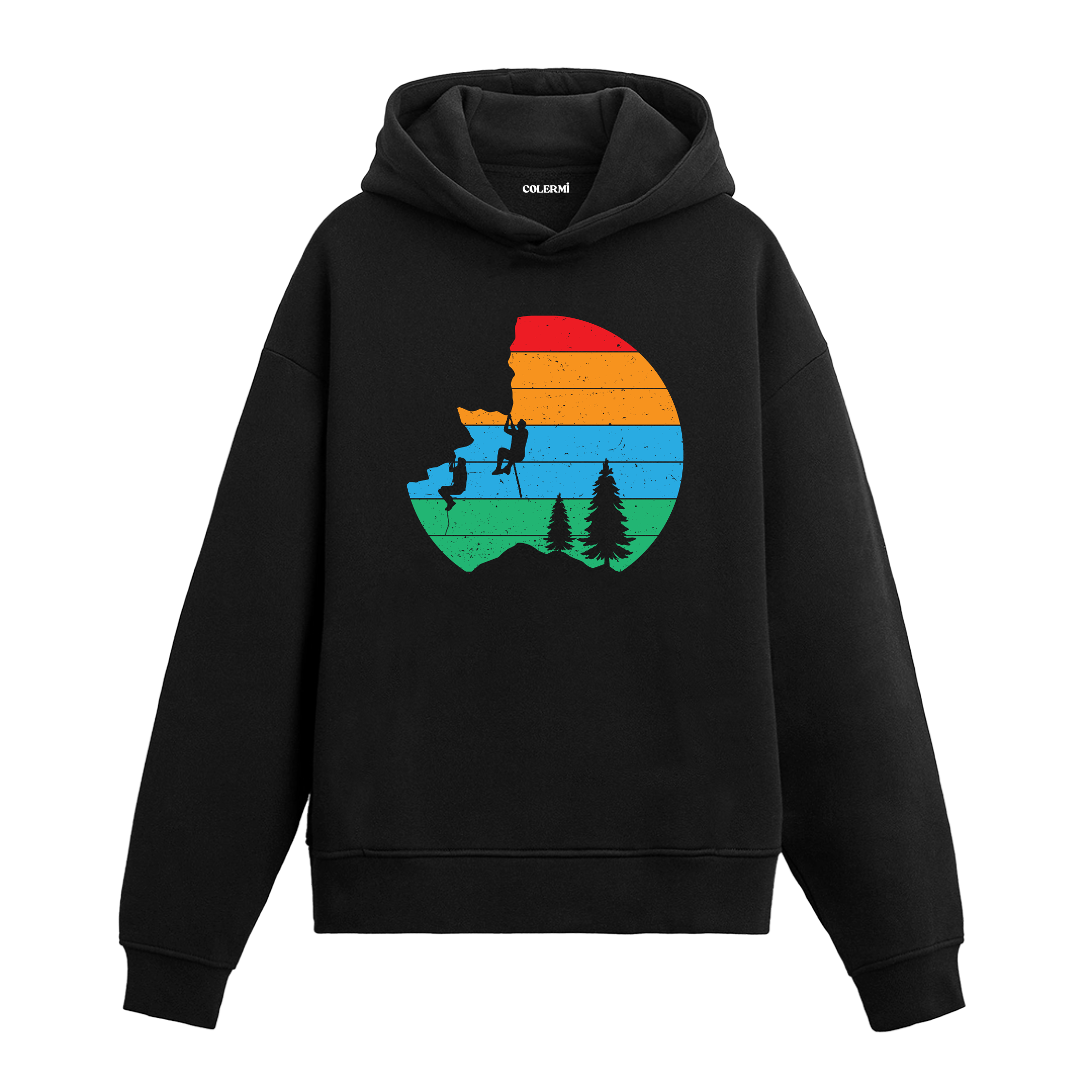 Retro Climbing Adventure Graphic Hoodie – Courage, Nature, and the Thrill of the Climb