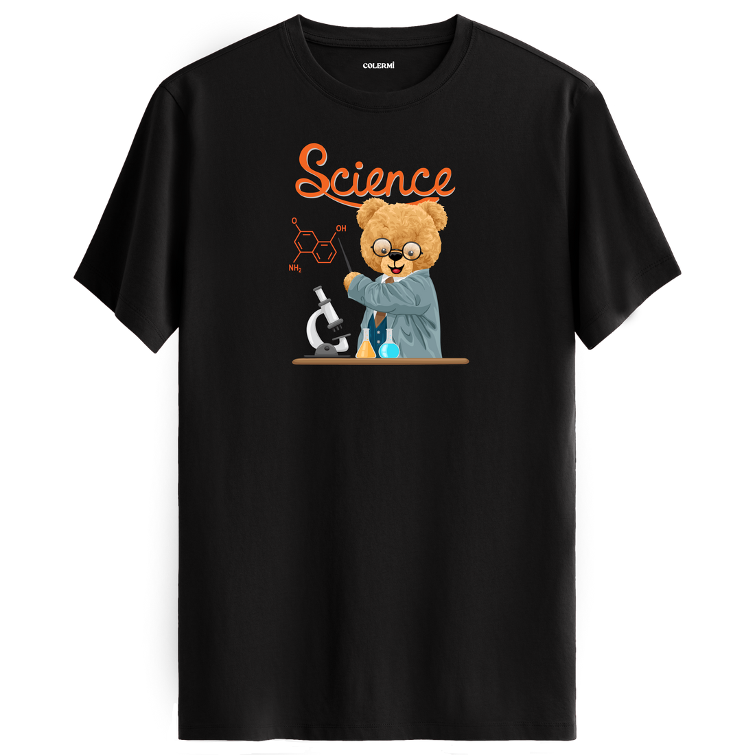 Science Bear Graphic T-Shirt - Curious Design, Exploration and Discovery