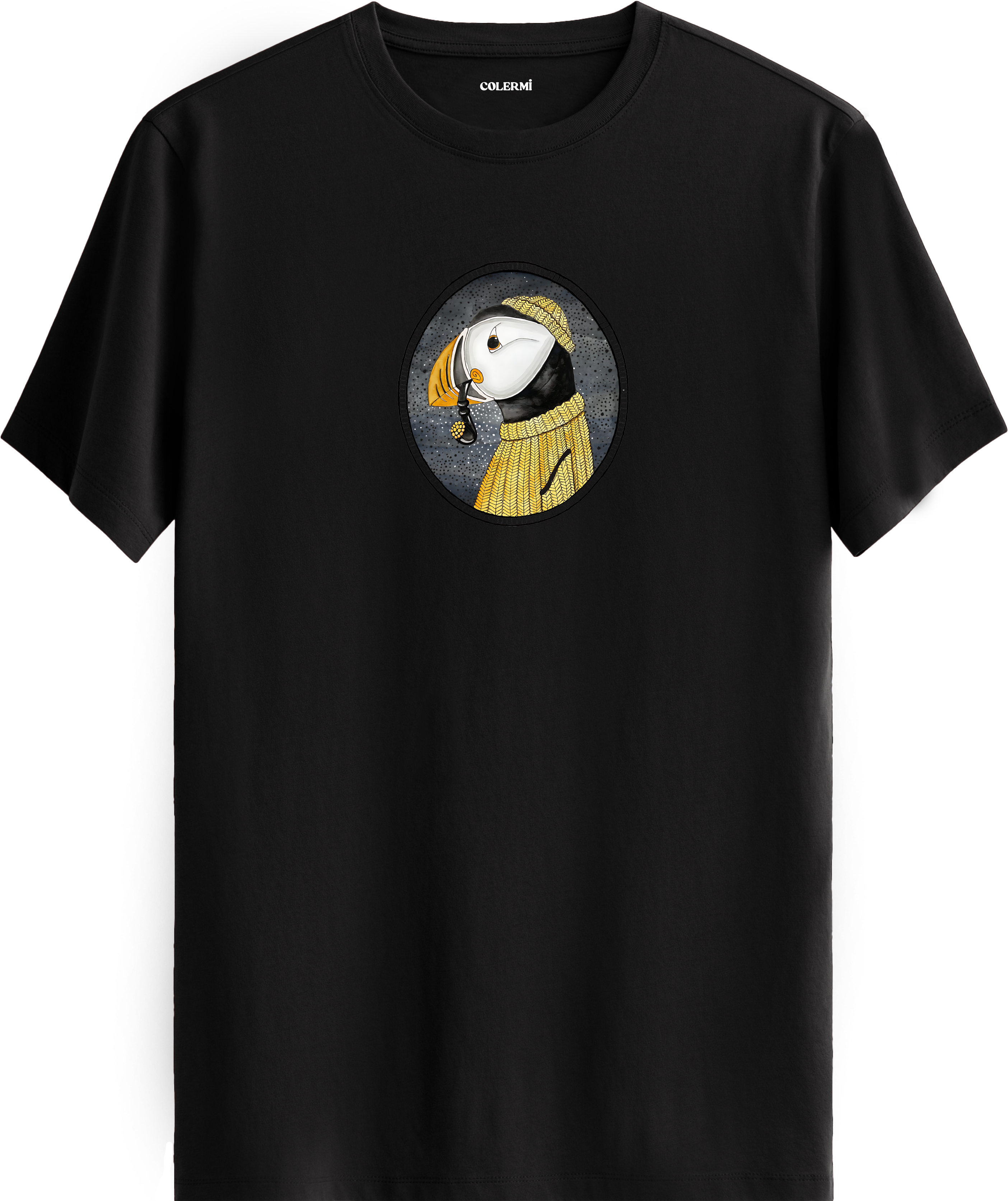 Şık Puffin Baskılı Regular Tişört