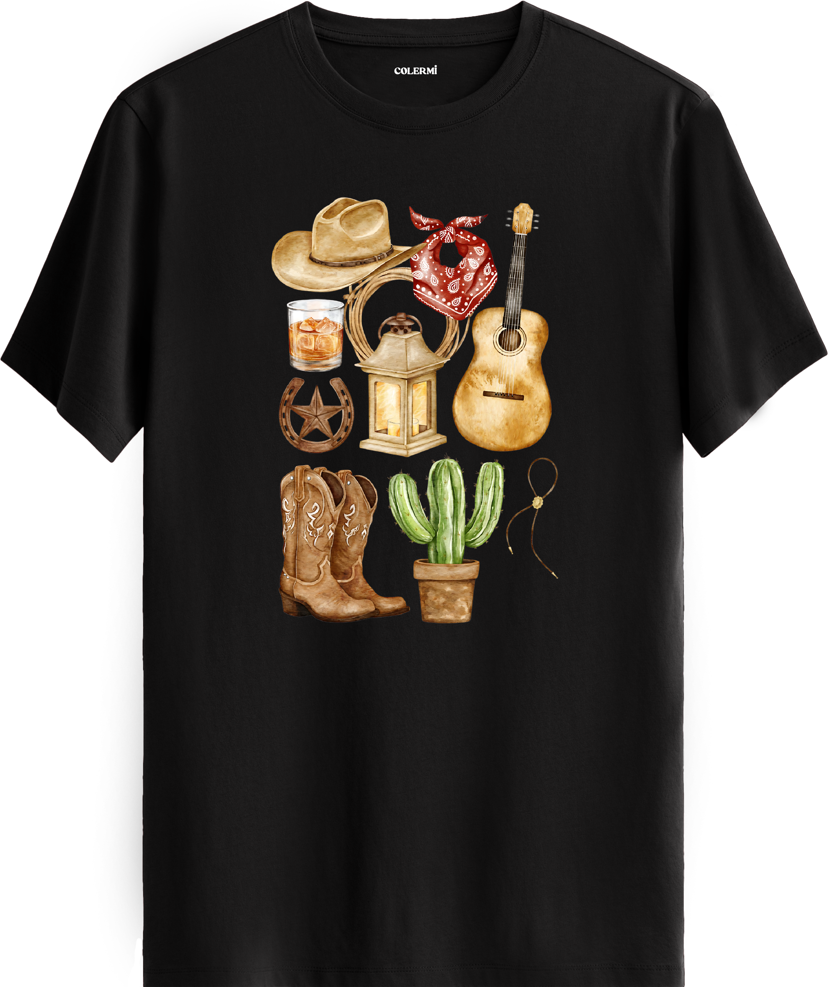 Wild West Baskılı Regular Tişört